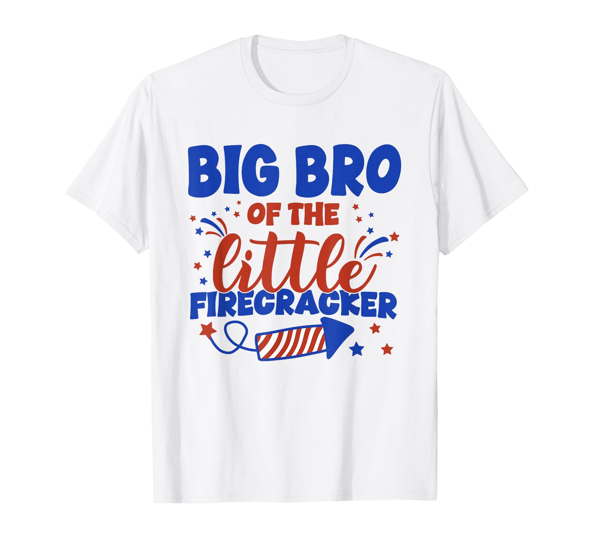 Big Bro Little Firecracker Fourth T-Shirt - Minimalist Print for Adults - T-Shirt, Sweatshirt, Hoodie