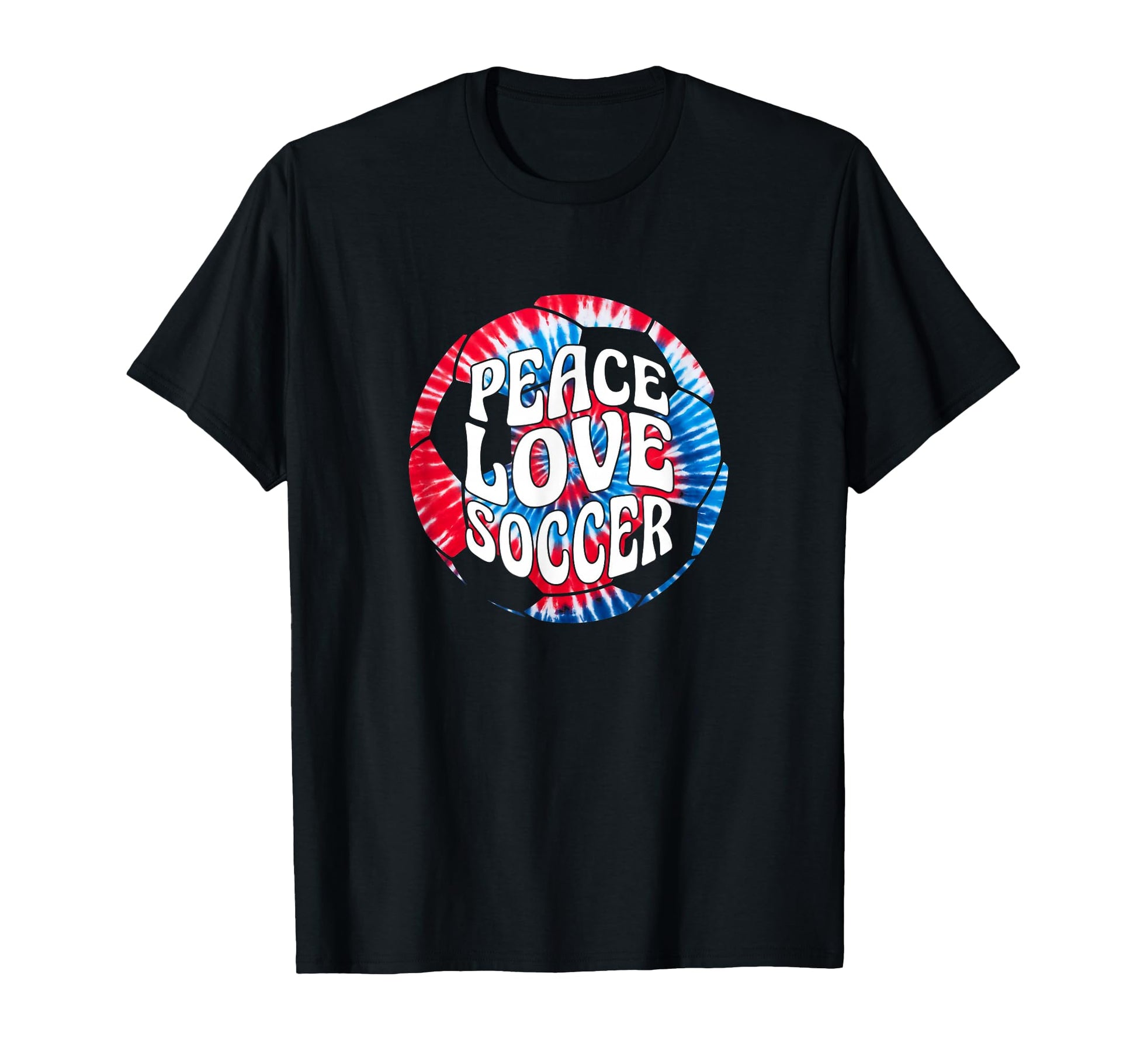 Peace Love Soccer Tie Dye Hippie T-Shirt - Aesthetic Graphic Unisex - T-Shirt, Sweatshirt, Hoodie