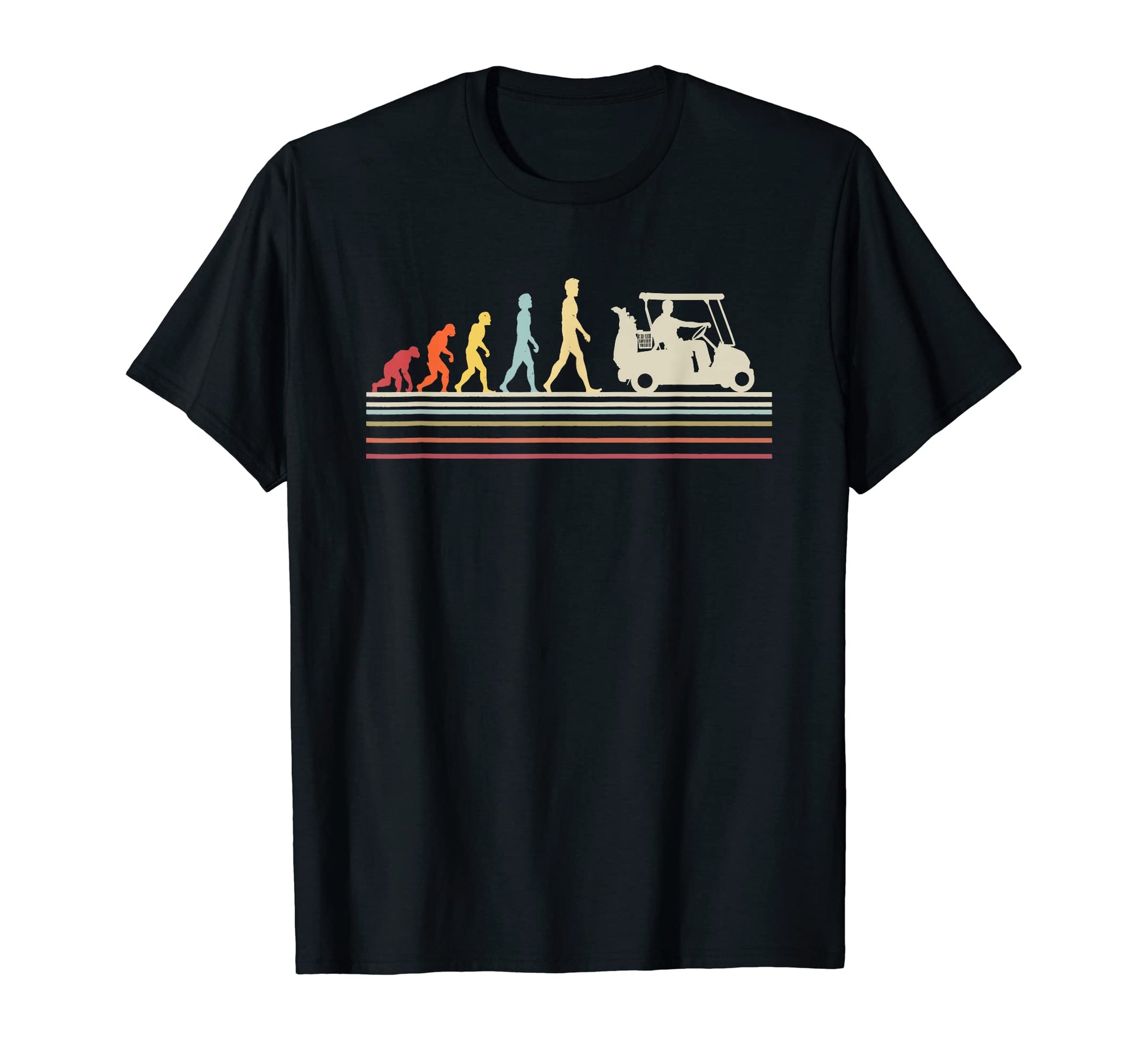 Human Evolution Darwin Golf Cart Dad T-Shirt - Streetwear Style Unisex - T-Shirt, Sweatshirt, Hoodie