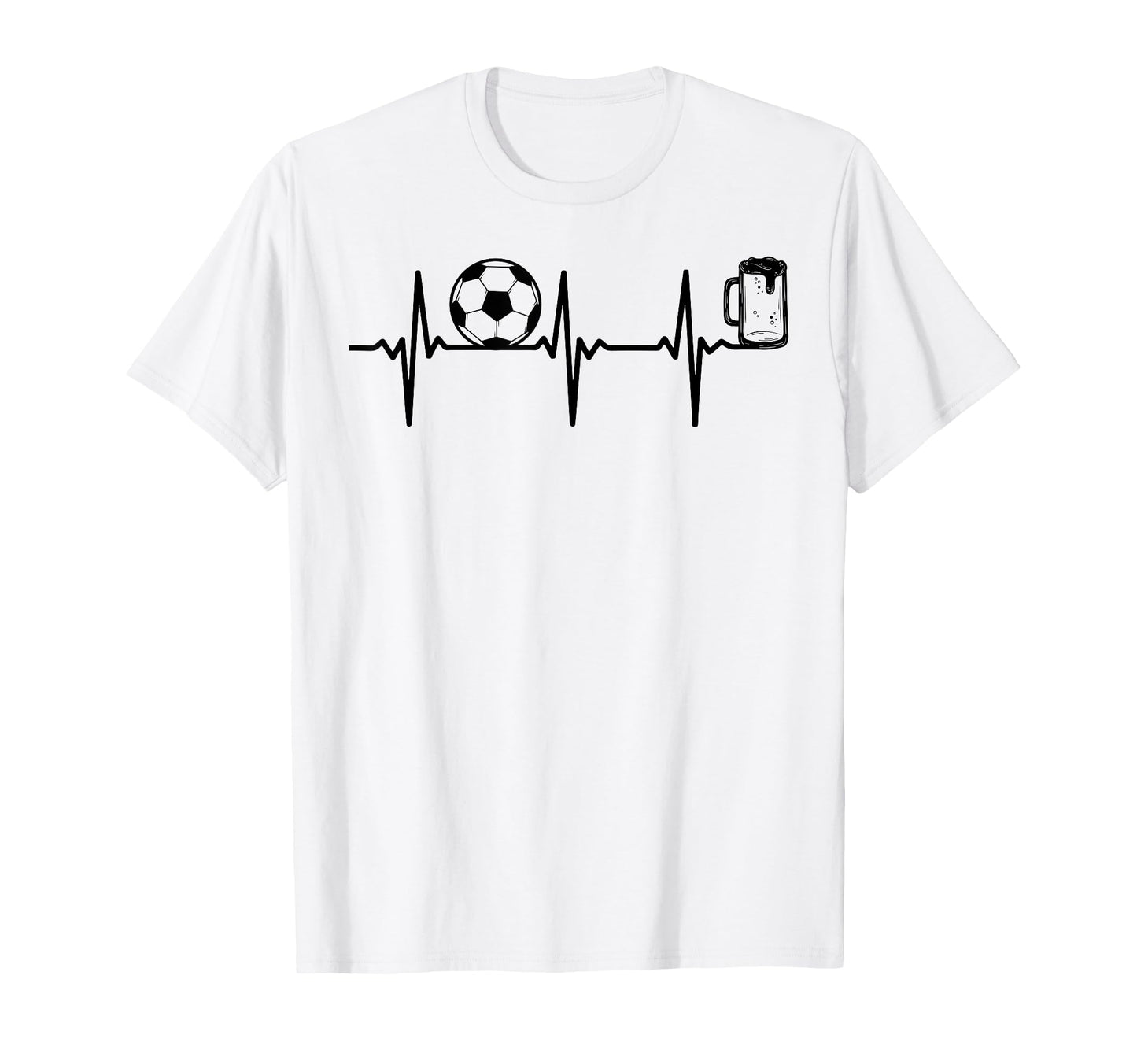 Soccer Heartbeat Beer Soccer Player T-Shirt - Minimalist Print Unisex - T-Shirt, Sweatshirt, Hoodie