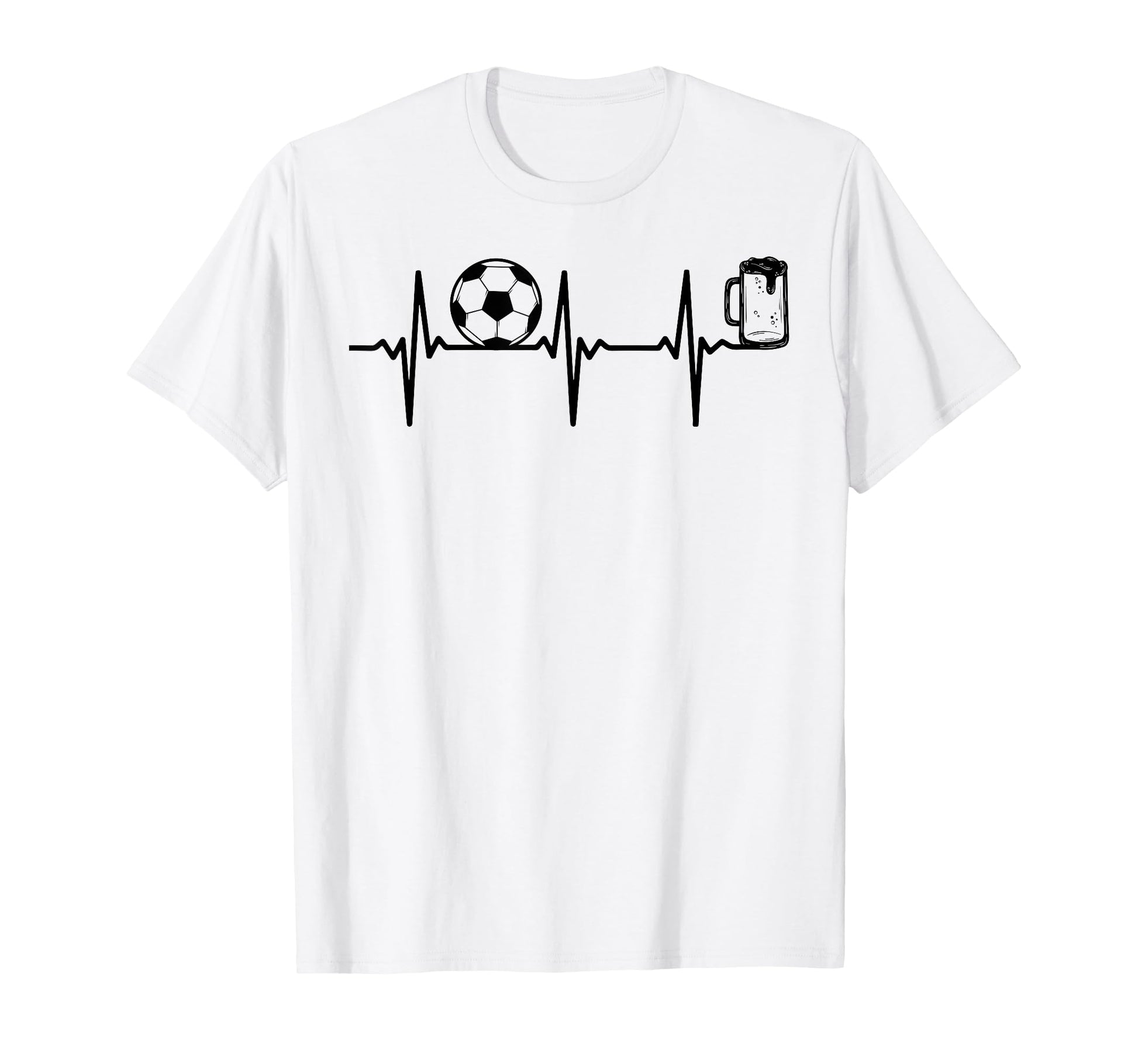 Soccer Heartbeat Beer Soccer Player T-Shirt - Minimalist Print Unisex - T-Shirt, Sweatshirt, Hoodie