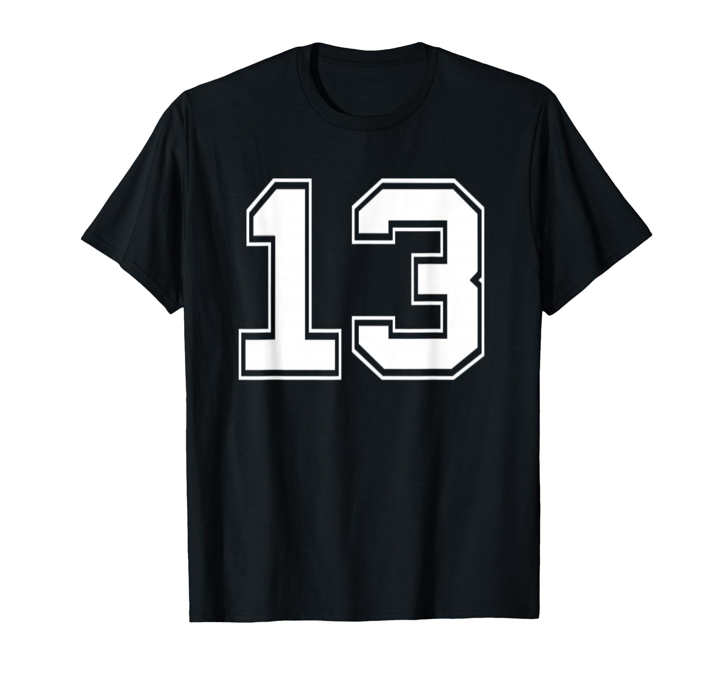 Number 13 Baseball Football Soccer T-Shirt - Graphic Print for Adults - T-Shirt, Sweatshirt, Hoodie