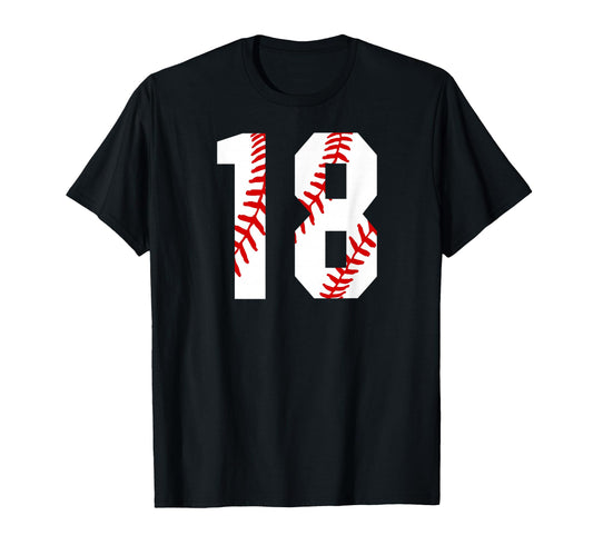Baseball Mom 18 Jersey Baseball Player T-Shirt - Graphic Print Men Women - T-Shirt, Sweatshirt, Hoodie
