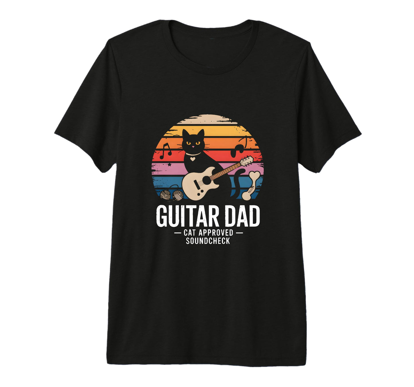 Funny Guitar Dad Cat Approved T-Shirt - Aesthetic Graphic Men Women - T-Shirt, Sweatshirt, Hoodie