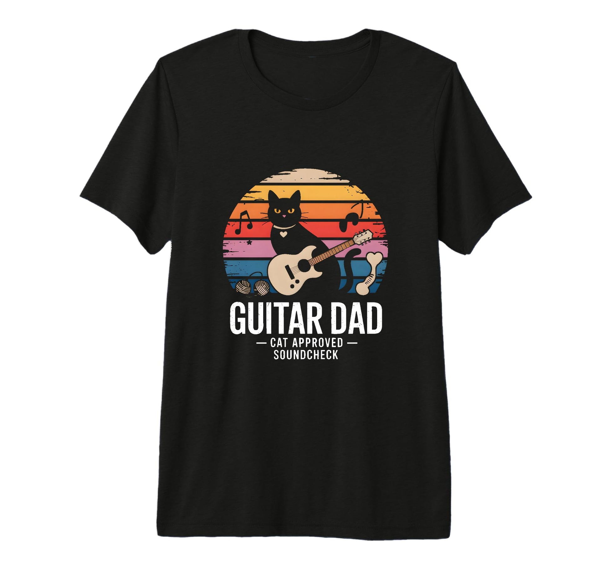 Funny Guitar Dad Cat Approved T-Shirt - Aesthetic Graphic Men Women - T-Shirt, Sweatshirt, Hoodie