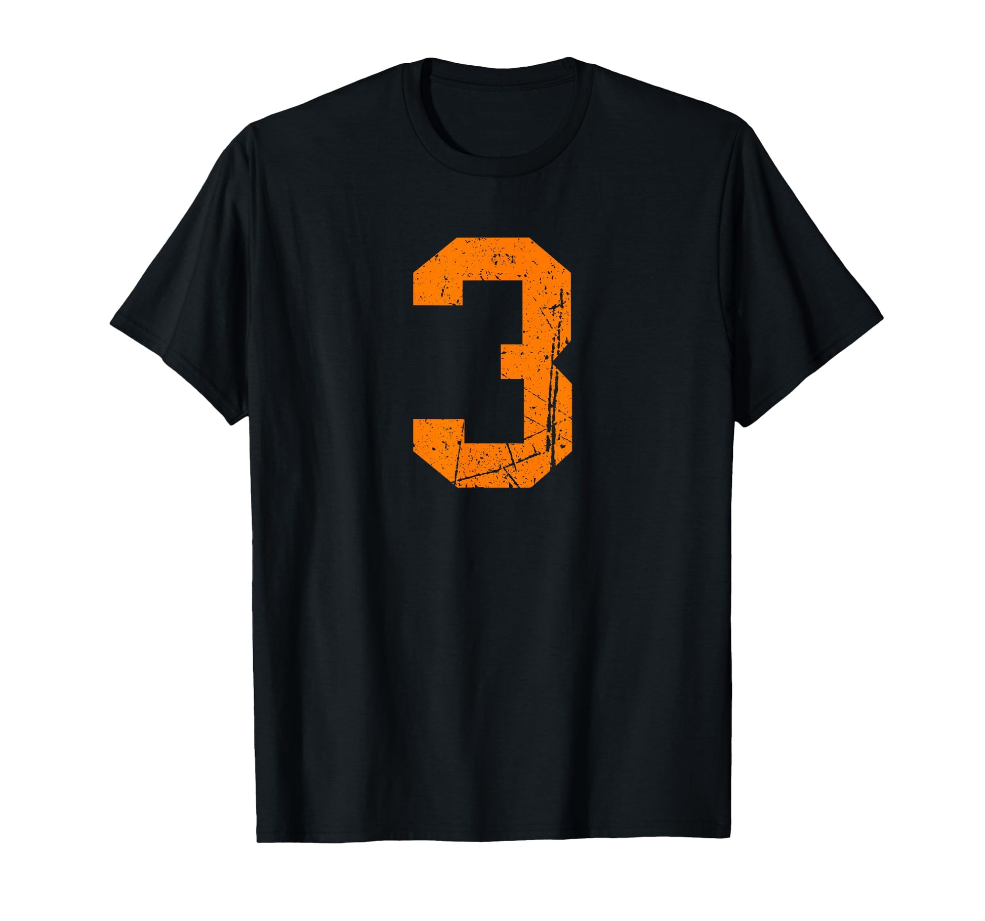 Orange Sports Team Number 3 T-Shirt - Aesthetic Graphic for Adults - T-Shirt, Sweatshirt, Hoodie