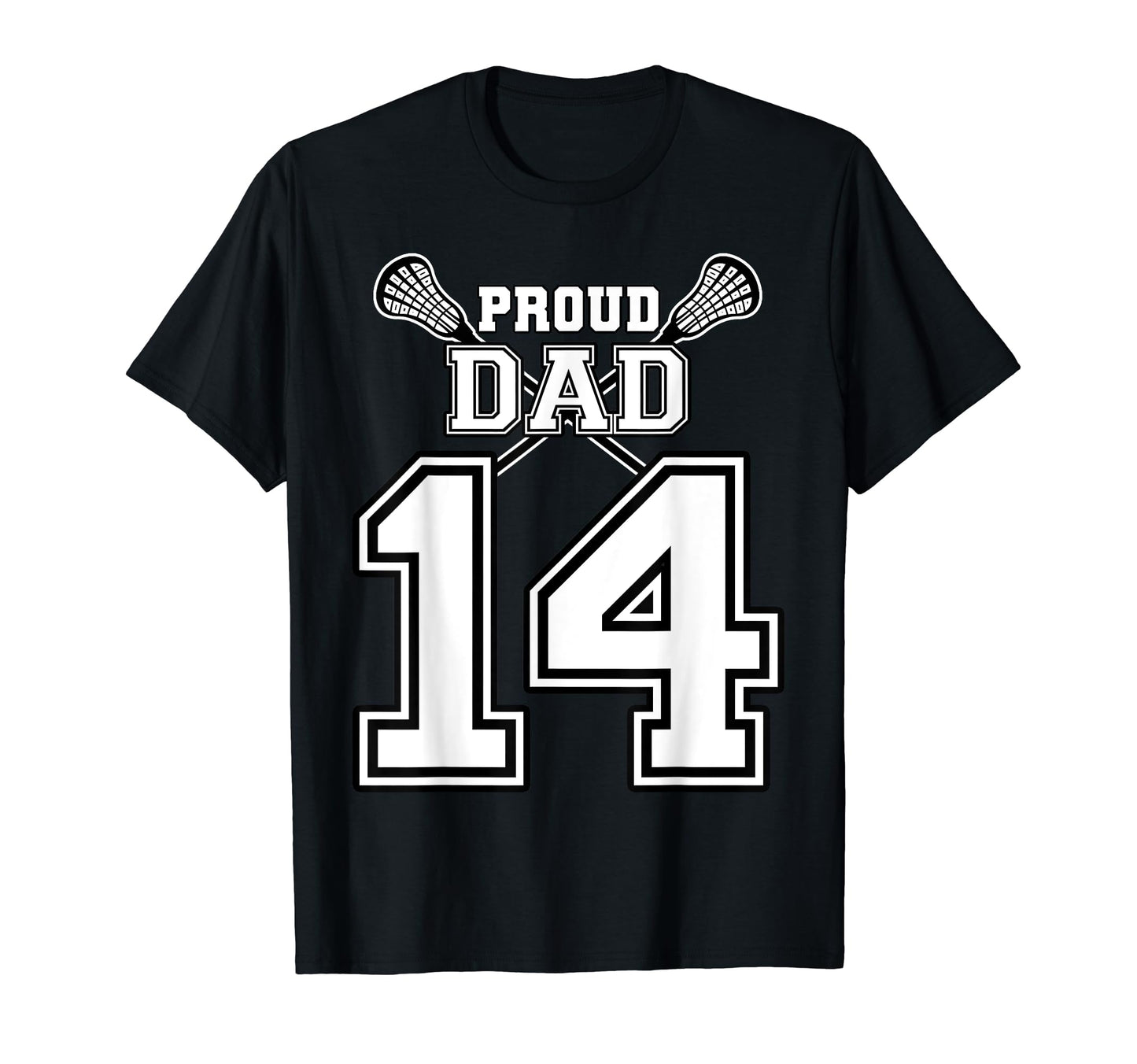 Custom Proud Lacrosse Dad Number T-Shirt - Fun Novelty Design for Adults - T-Shirt, Sweatshirt, Hoodie