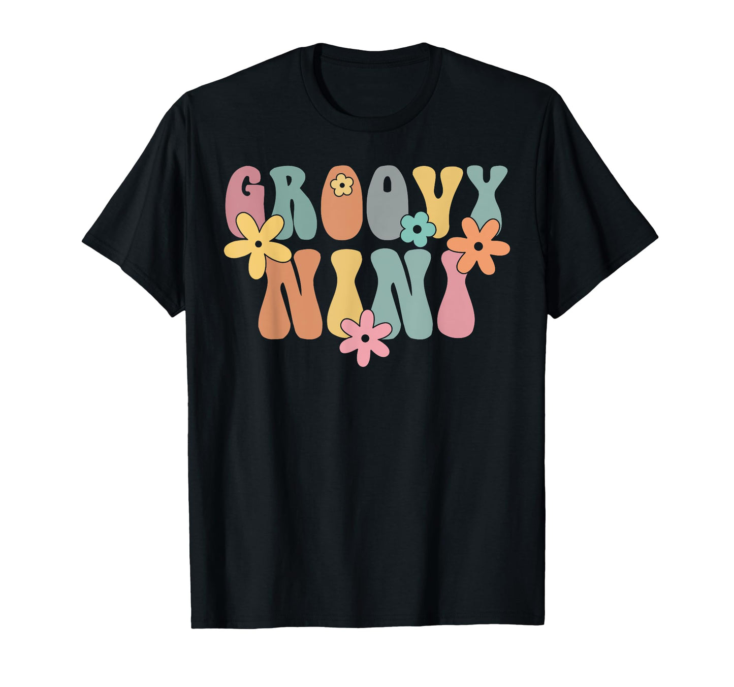 Groovy Nini Grandma Gift Pregnancy T-Shirt - Custom Art Print Unisex - T-Shirt, Sweatshirt, Hoodie