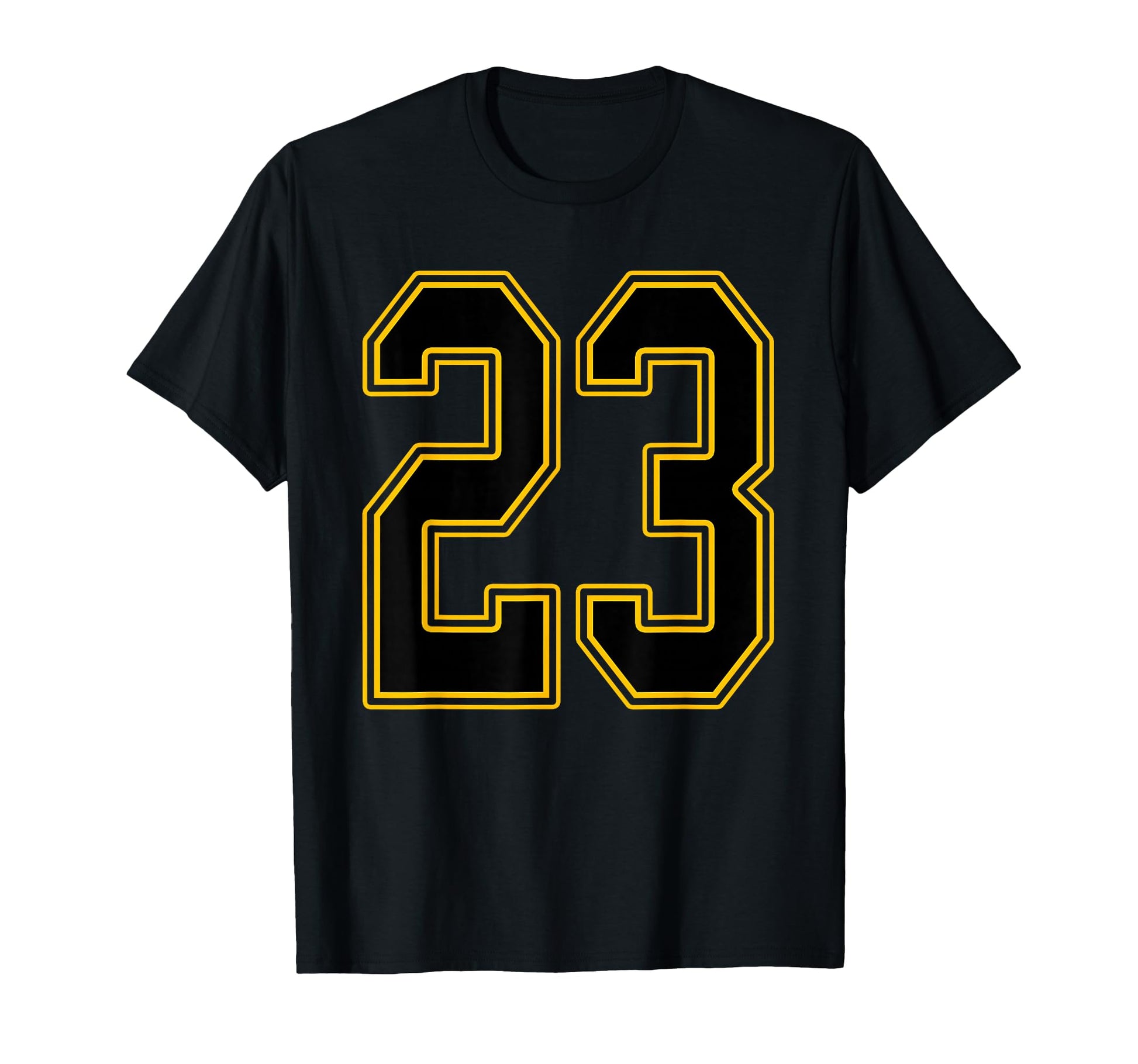 Black And Gold Number 23 Jersey Player T-Shirt - Trendy Graphic Unisex - T-Shirt, Sweatshirt, Hoodie