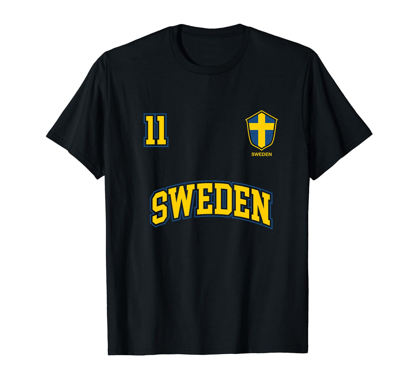 Sweden Soccer No 11 Back Sports Team T-Shirt - Streetwear Style for Adults - T-Shirt, Sweatshirt, Hoodie