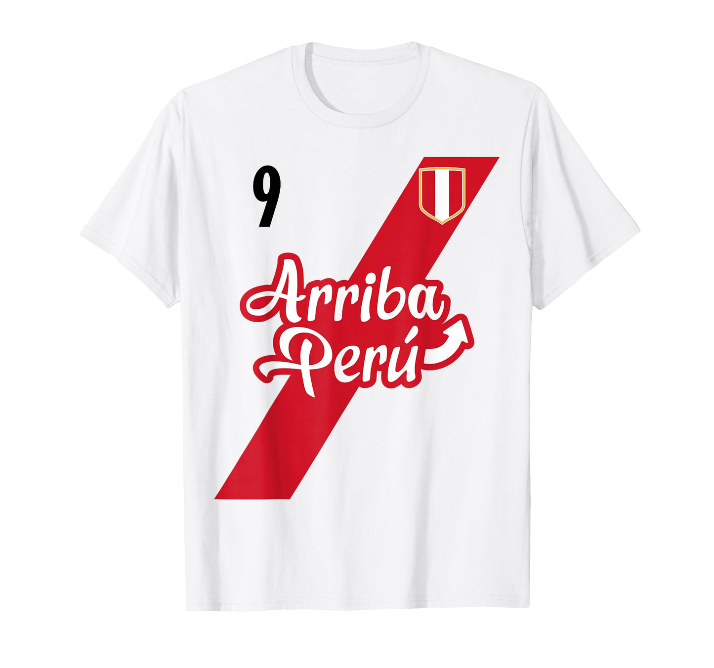 Arriba Peru Soccer 9 Peruvian Futbol T-Shirt - Custom Art Print for Adults - T-Shirt, Sweatshirt, Hoodie