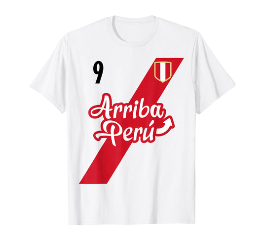 Arriba Peru Soccer 9 Peruvian Futbol T-Shirt - Custom Art Print for Adults - T-Shirt, Sweatshirt, Hoodie