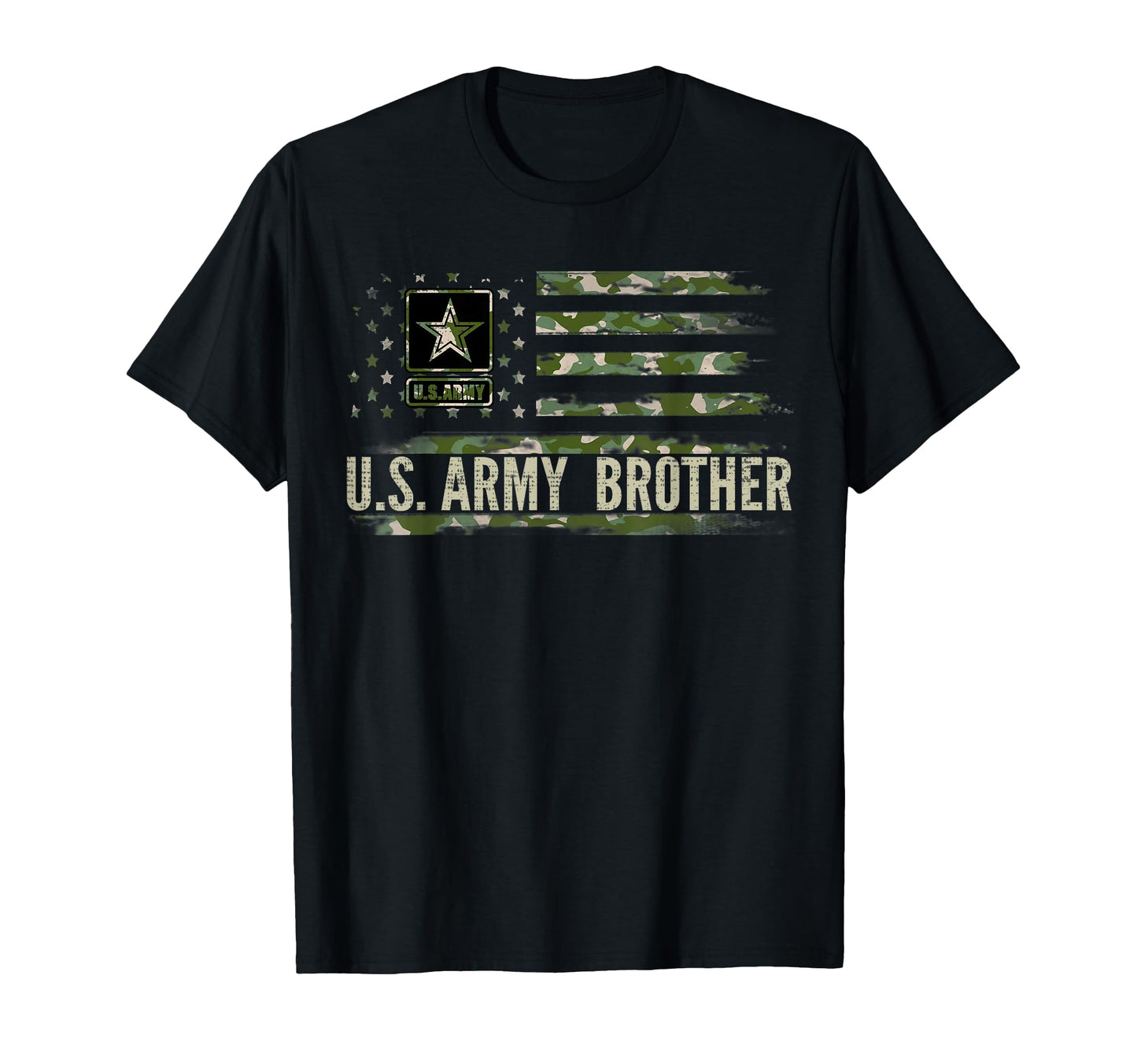 U S Army Brother Camo American Flag T-Shirt - Unique Graphic Men Women - T-Shirt, Sweatshirt, Hoodie