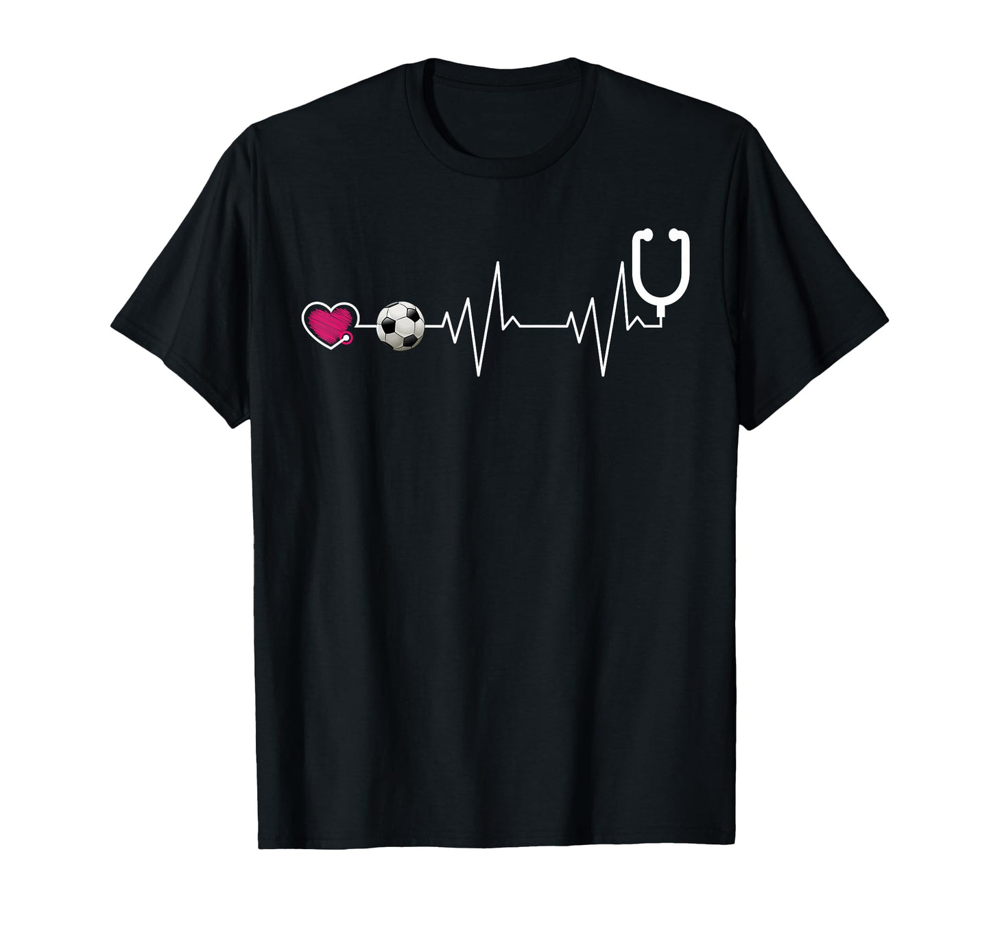 Nurse And Soccer Heartbeat Heart T-Shirt - Trendy Graphic Men Women - T-Shirt, Sweatshirt, Hoodie