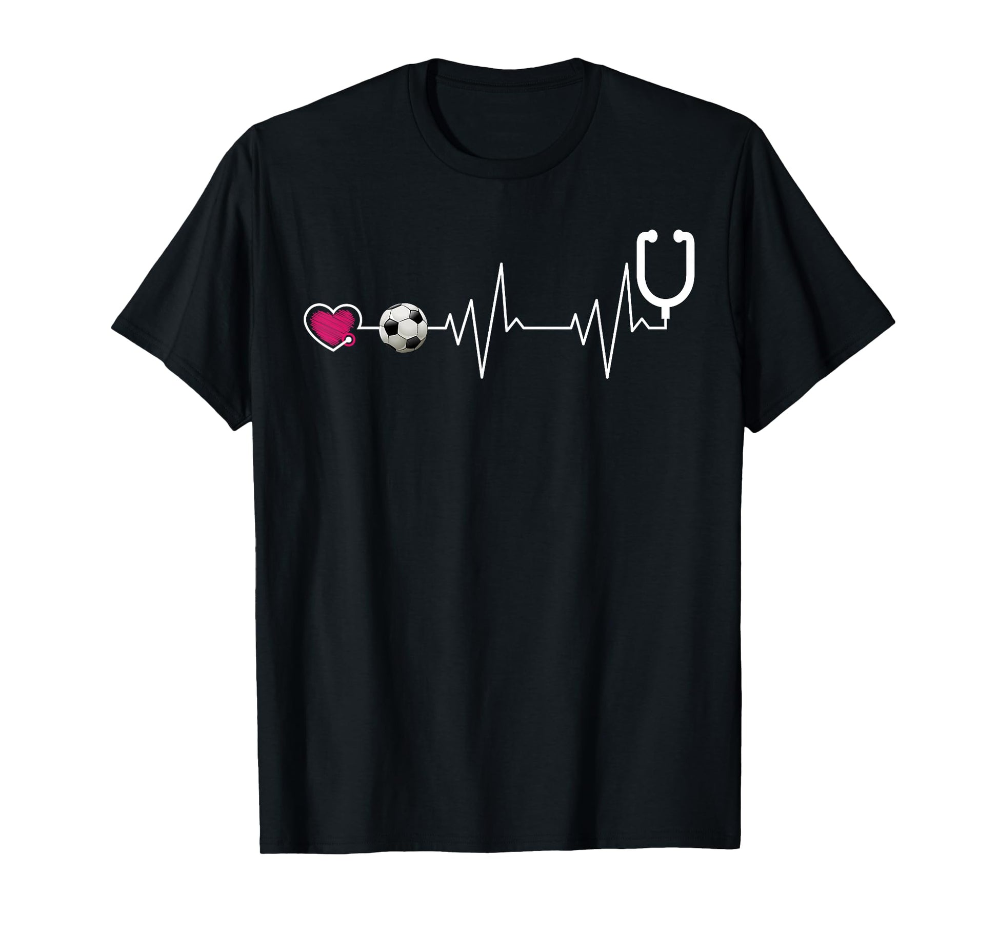 Nurse And Soccer Heartbeat Heart T-Shirt - Trendy Graphic Men Women - T-Shirt, Sweatshirt, Hoodie
