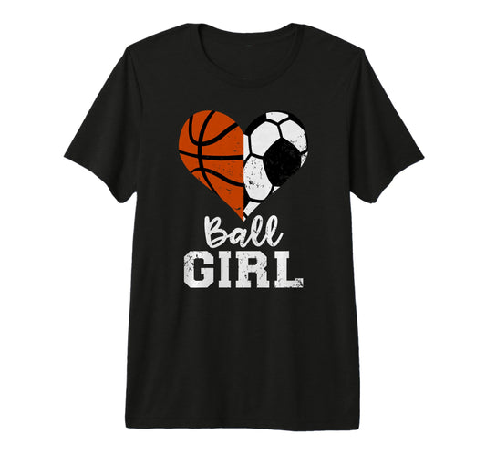 Ball Heart Funny Soccer Basketball T-Shirt - Streetwear Style Men Women - T-Shirt, Sweatshirt, Hoodie