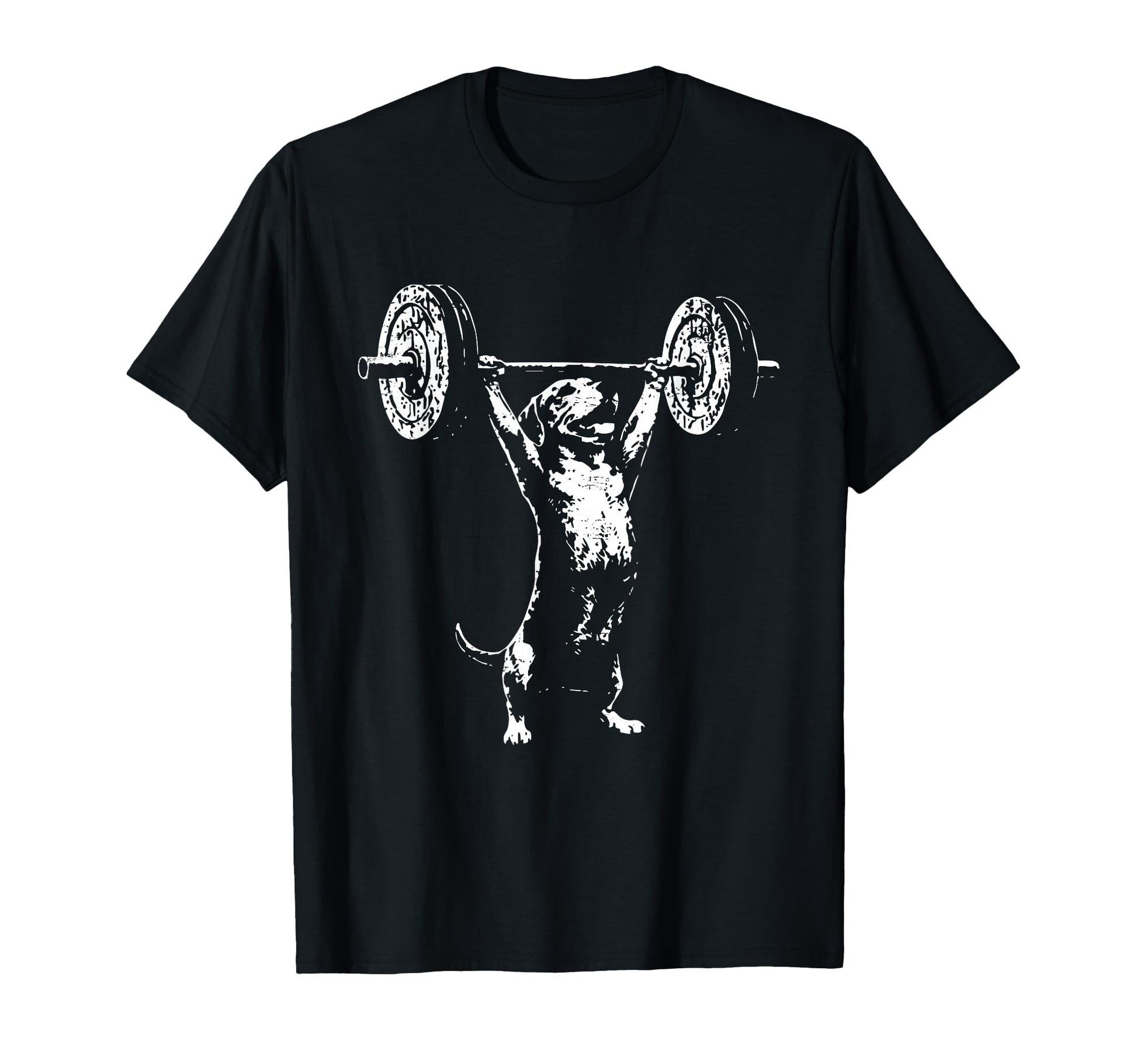 Weight Lifting Gym Dachshund Dog T-Shirt - Unique Graphic Men Women - T-Shirt, Sweatshirt, Hoodie