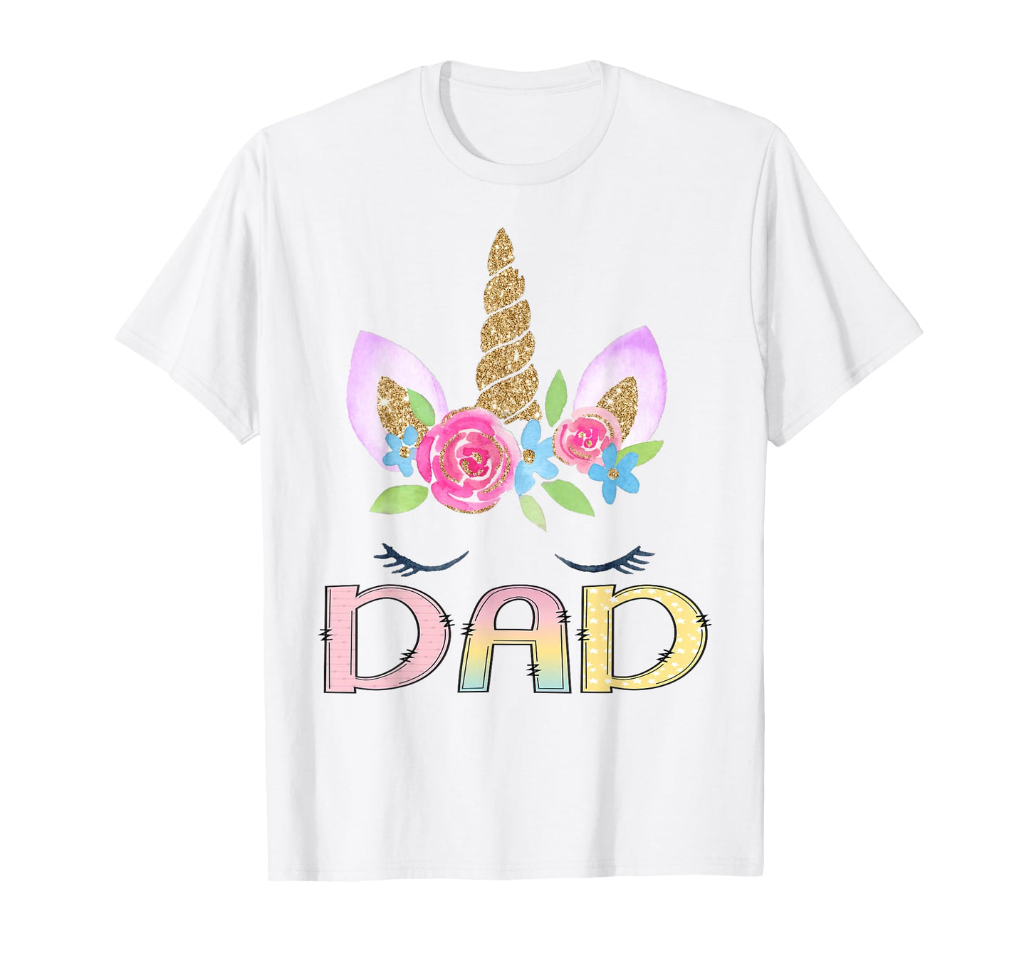 Dad Unicorn Floral Birthday Family T-Shirt - Aesthetic Graphic for Adults - T-Shirt, Sweatshirt, Hoodie