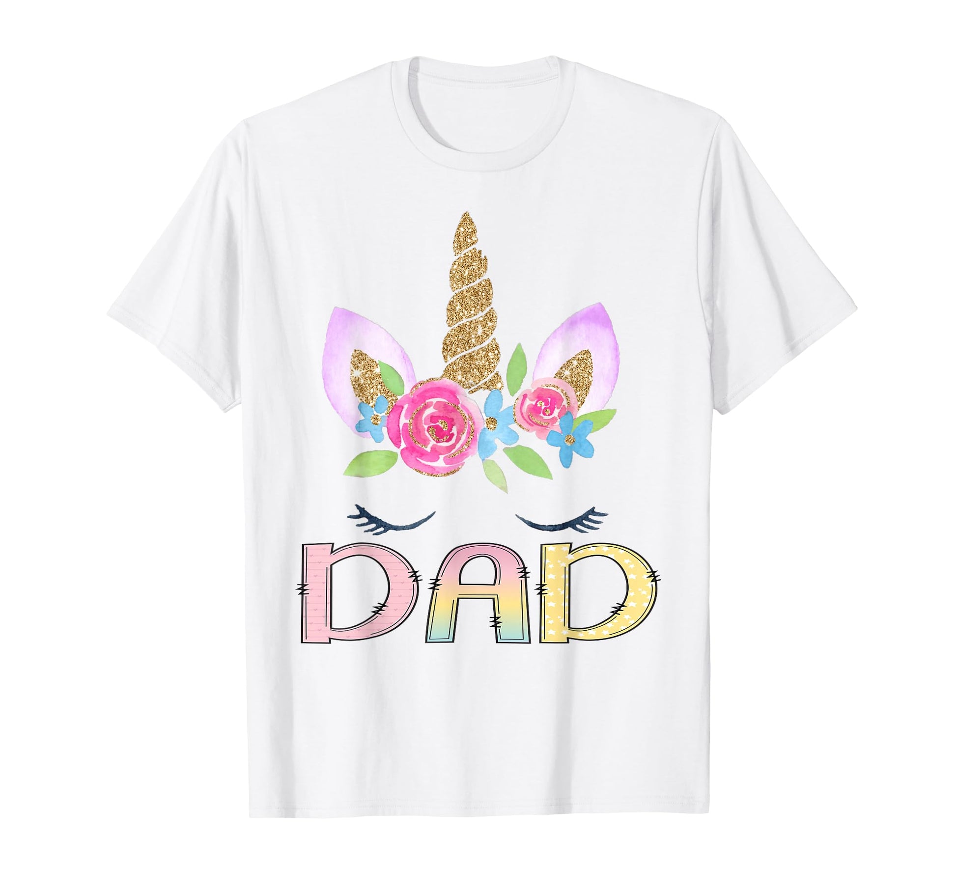 Dad Unicorn Floral Birthday Family T-Shirt - Aesthetic Graphic for Adults - T-Shirt, Sweatshirt, Hoodie