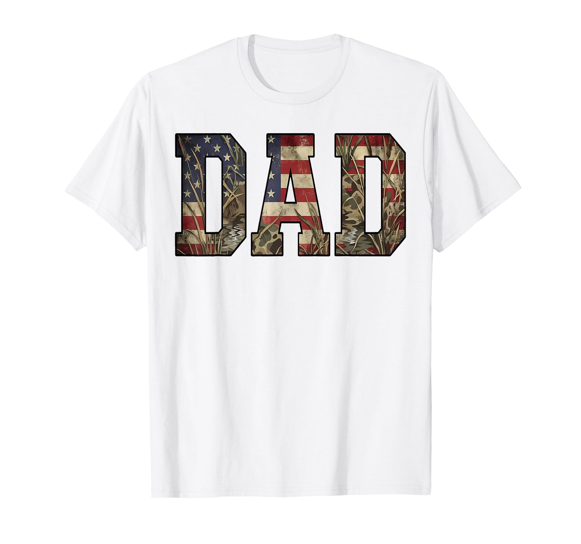 Camo American Flag Dad Hunting Season T-Shirt - Graphic Print Men Women - T-Shirt, Sweatshirt, Hoodie