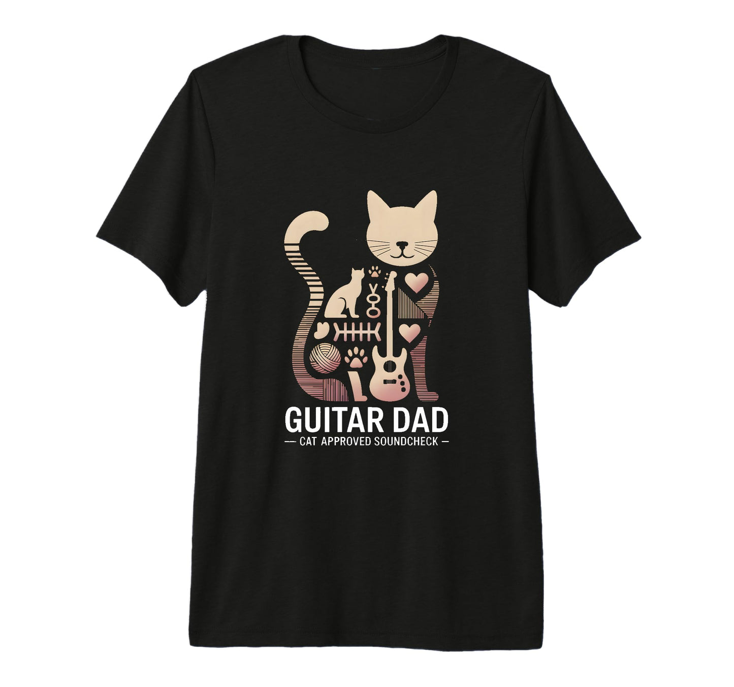 Funny Guitar Dad Cat Approved T-Shirt - Novelty Apparel for Adults - T-Shirt, Sweatshirt, Hoodie