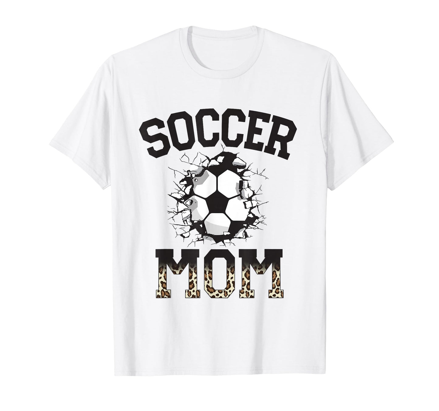 Womens Soccer Leopard Mom Soccer T-Shirt - Fun Novelty Design for Adults - T-Shirt, Sweatshirt, Hoodie