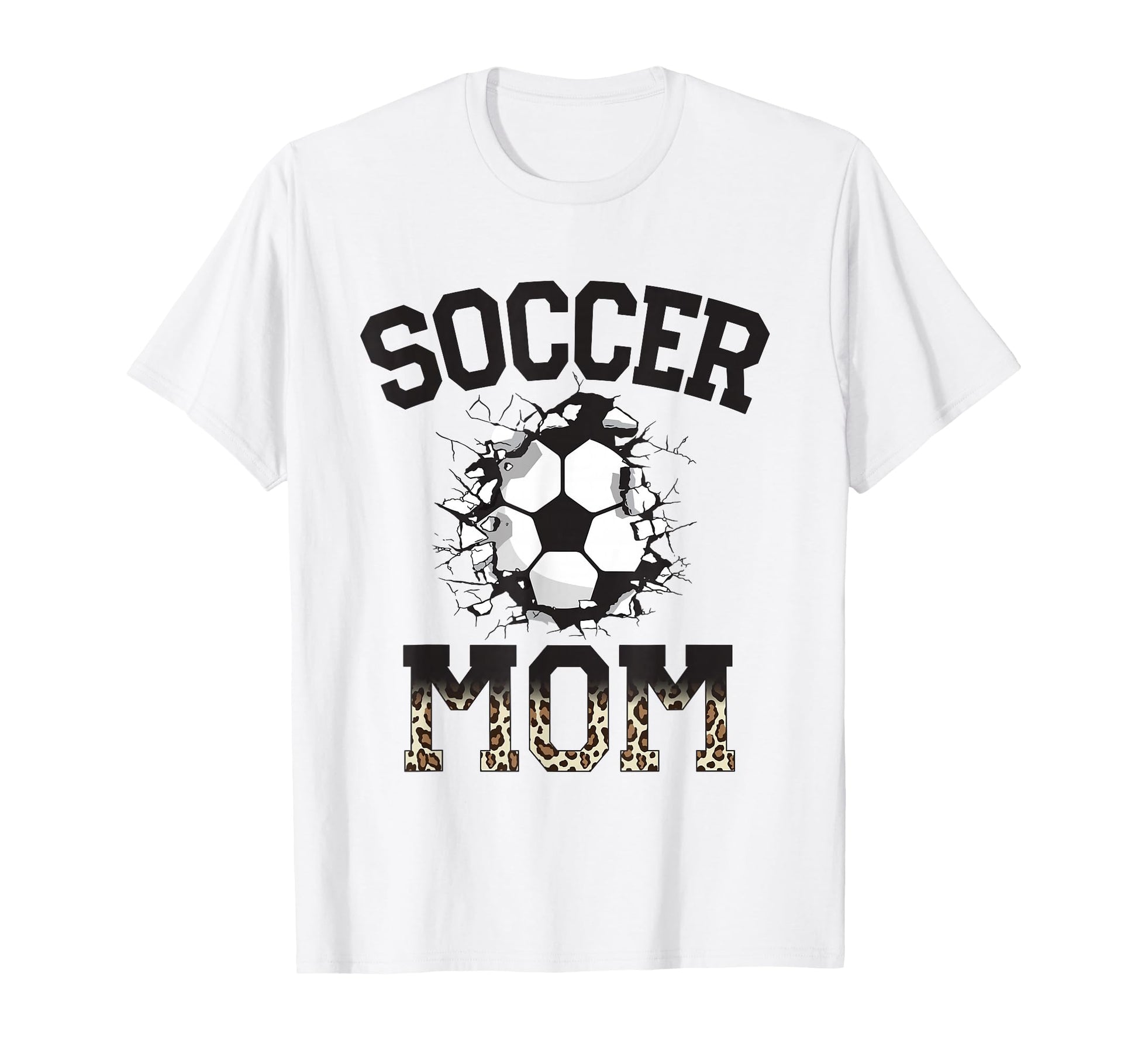 Womens Soccer Leopard Mom Soccer T-Shirt - Fun Novelty Design for Adults - T-Shirt, Sweatshirt, Hoodie