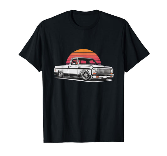 73 87 Mini C10 Truck Slammed Dad T-Shirt - Fun Novelty Design Men Women - T-Shirt, Sweatshirt, Hoodie
