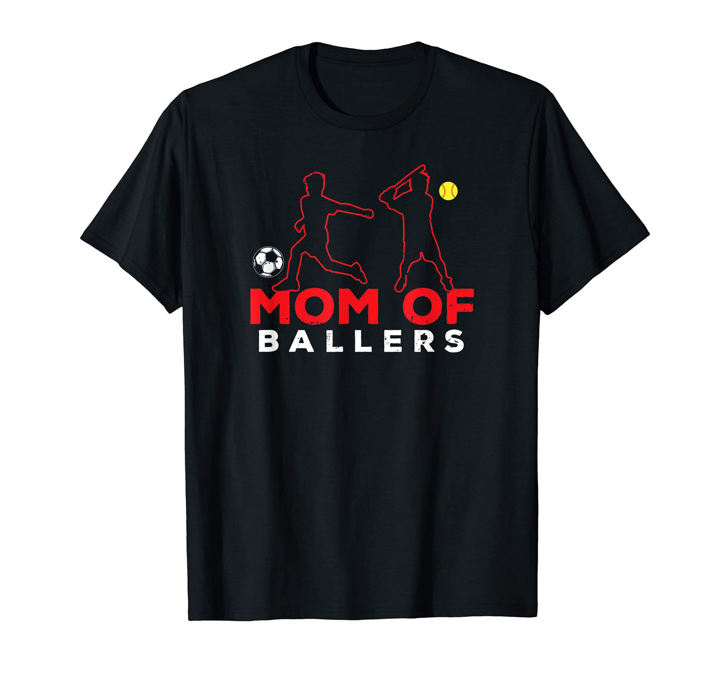 Mom Ballers Softball Playerr T-Shirt - Minimalist Print for Adults - T-Shirt, Sweatshirt, Hoodie