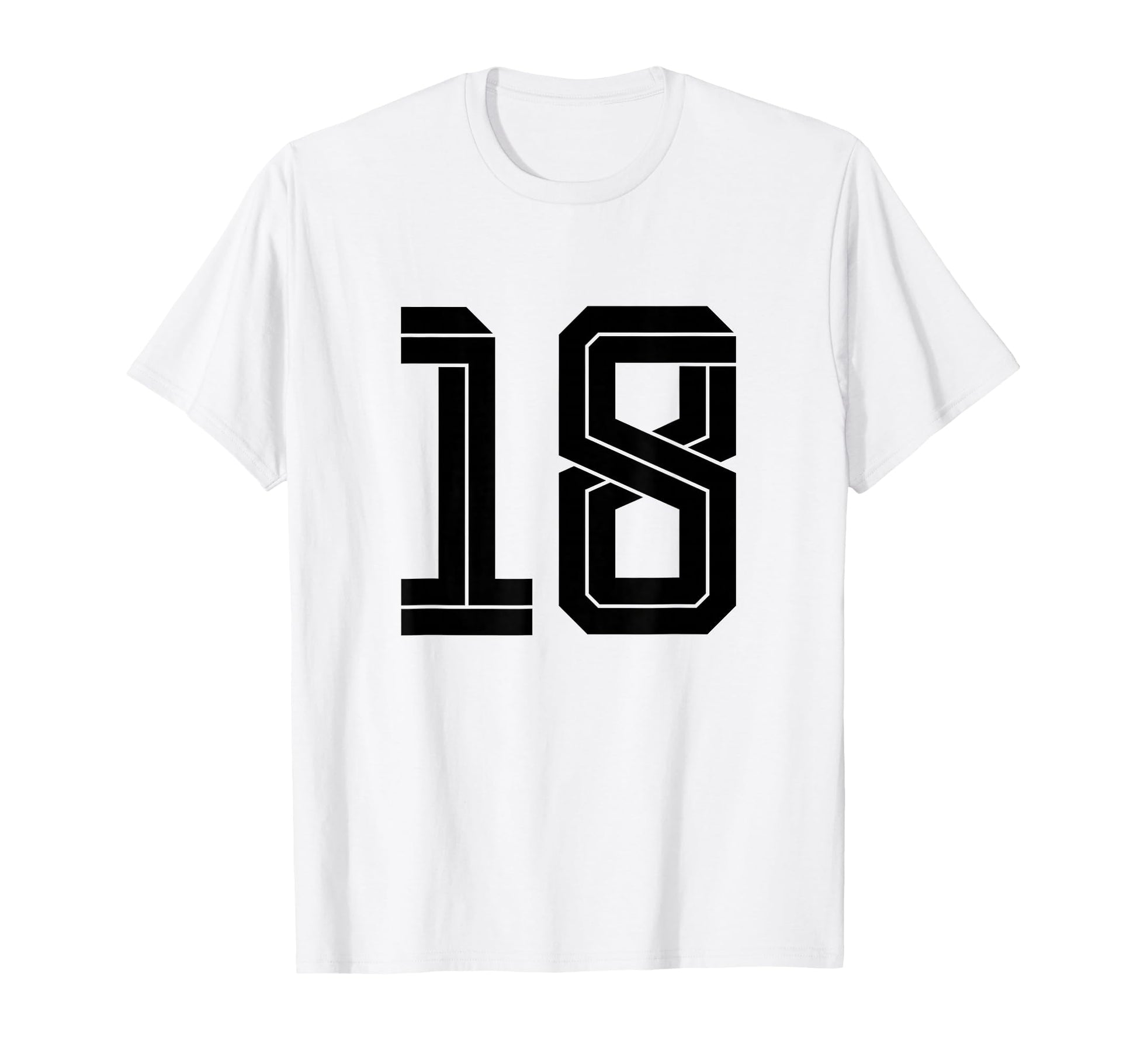18 White Number 18 Sports Fan Soccer T-Shirt - Minimalist Print Unisex - T-Shirt, Sweatshirt, Hoodie
