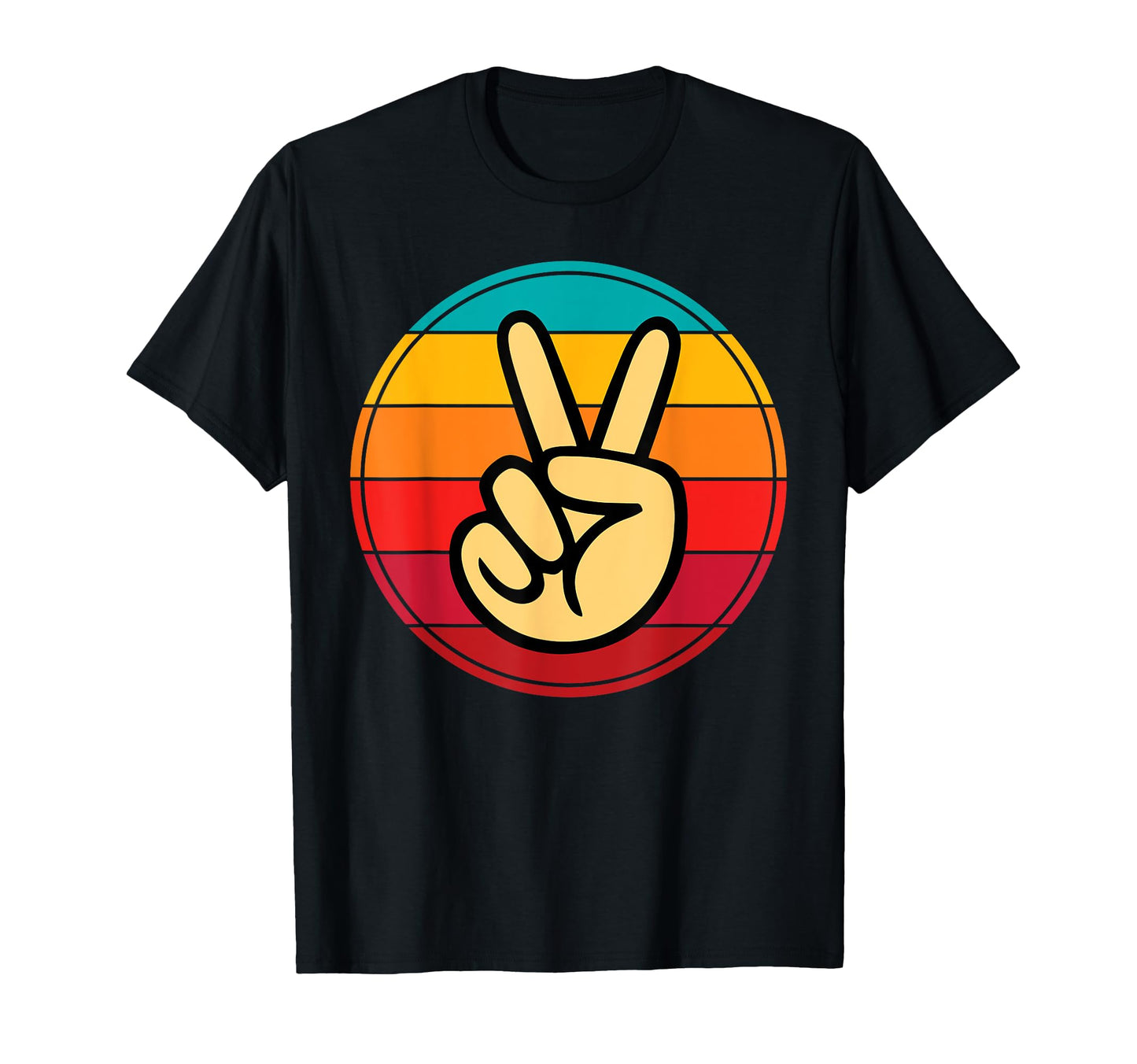 Peace Hand 60S 70S Hippie Gift T-Shirt - Graphic Print Men Women - T-Shirt, Sweatshirt, Hoodie
