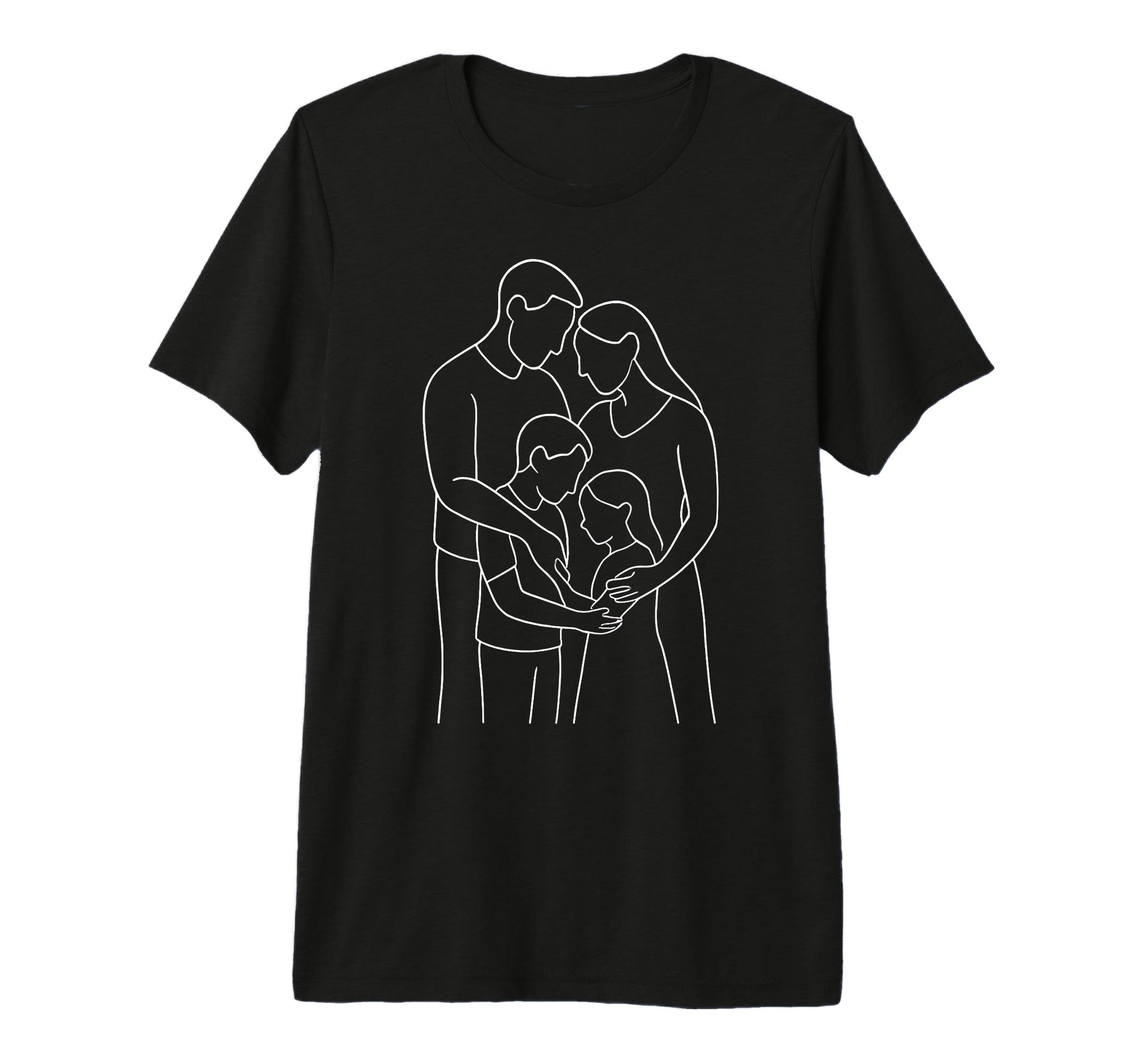 Family Line Art Mother Dad Son T-Shirt - Fun Novelty Design for Adults - T-Shirt, Sweatshirt, Hoodie