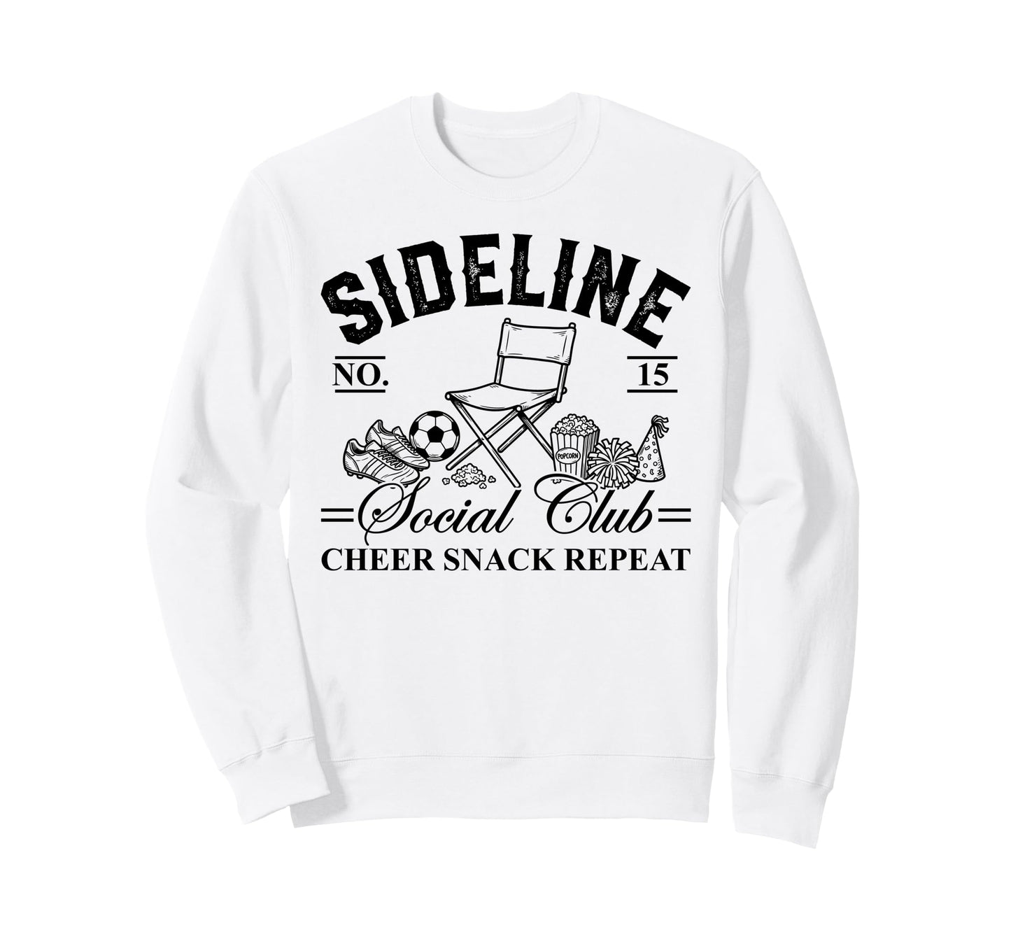 Funny Sideline Social Club Soccer Sweatshirt - Graphic Print for Adults - T-Shirt, Sweatshirt, Hoodie
