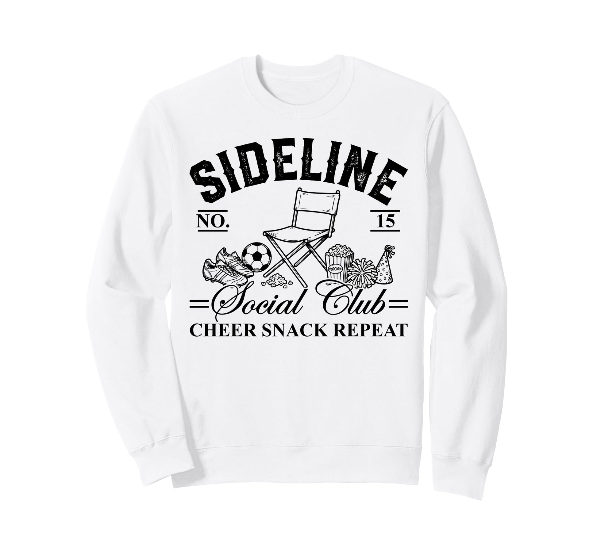 Funny Sideline Social Club Soccer Sweatshirt - Graphic Print for Adults - T-Shirt, Sweatshirt, Hoodie