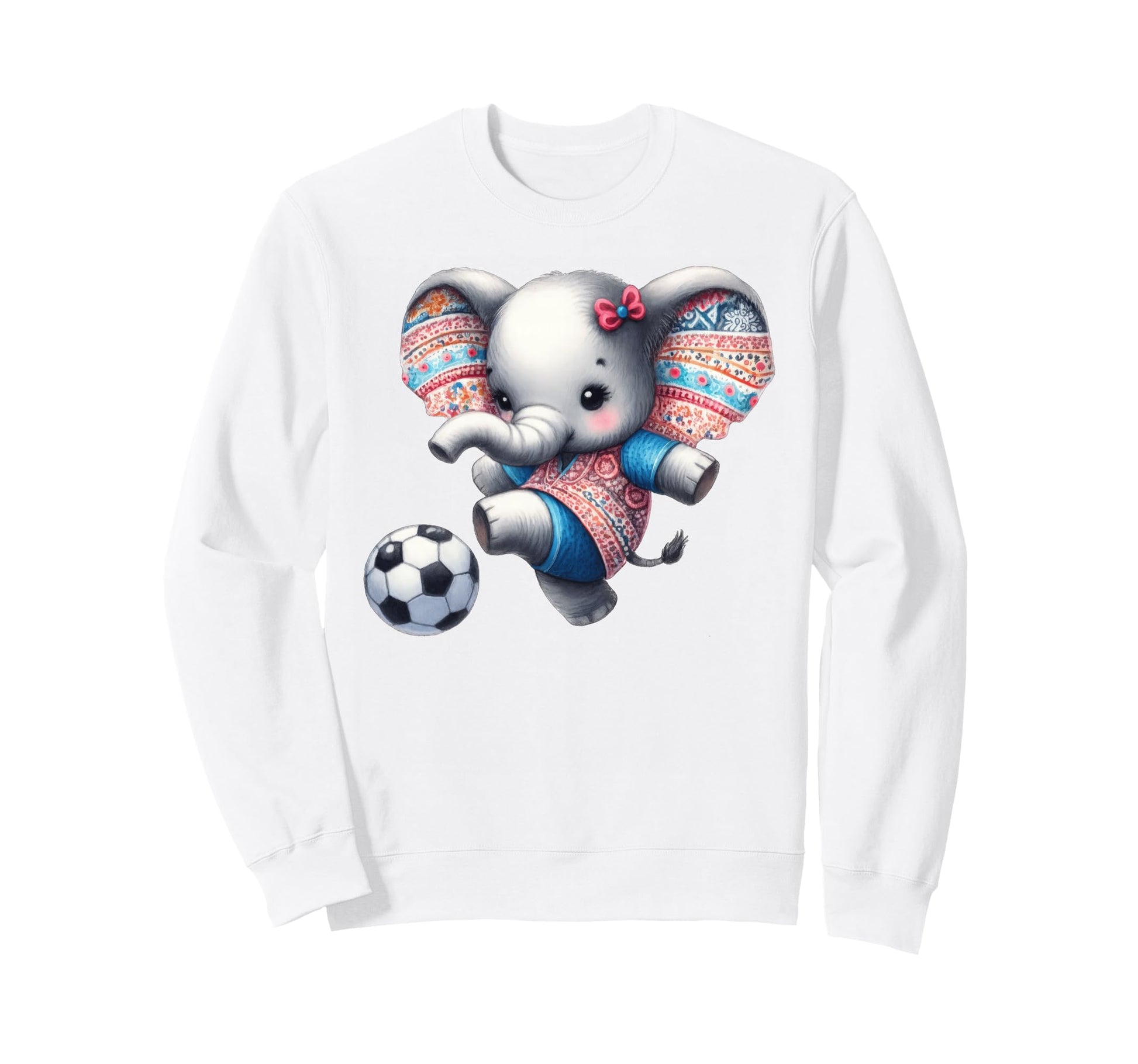 Elephant Kicking Soccer Ball Sweatshirt - Casual Everyday Wear Unisex - T-Shirt, Sweatshirt, Hoodie