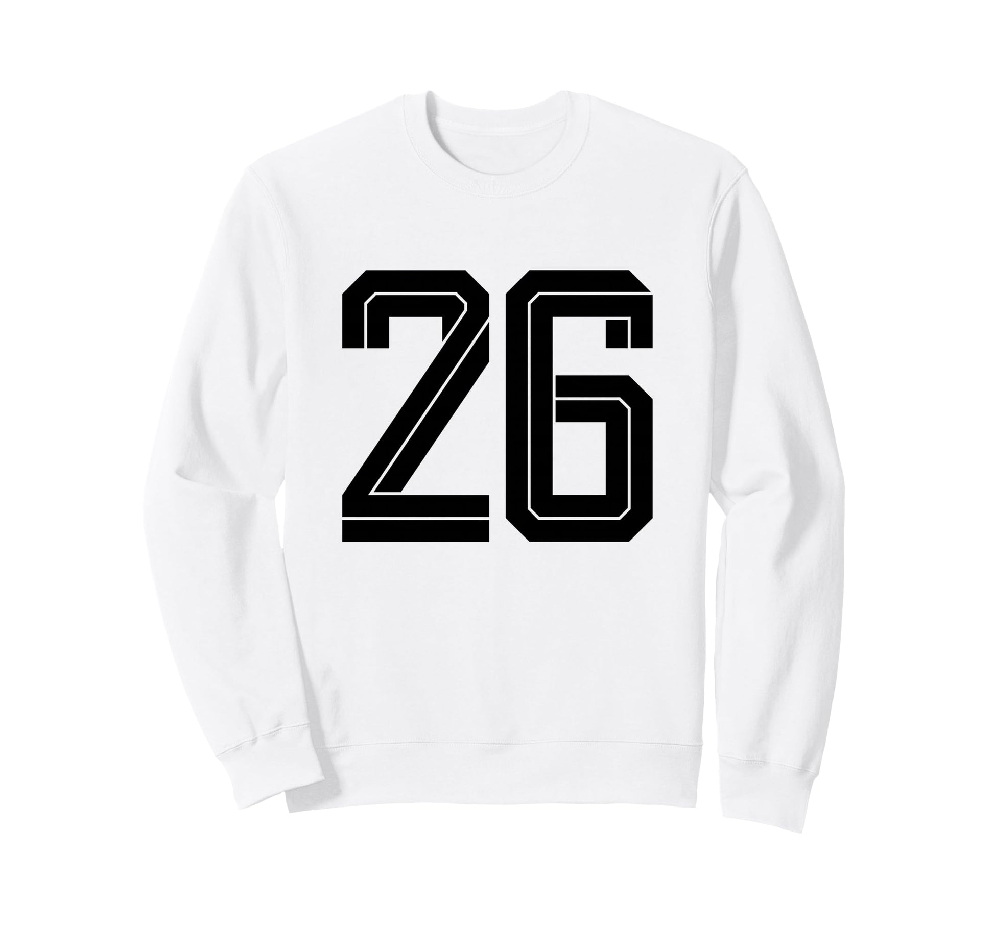 26 White Number 26 Sports Fan Soccer Sweatshirt - Graphic Print for Adults - T-Shirt, Sweatshirt, Hoodie