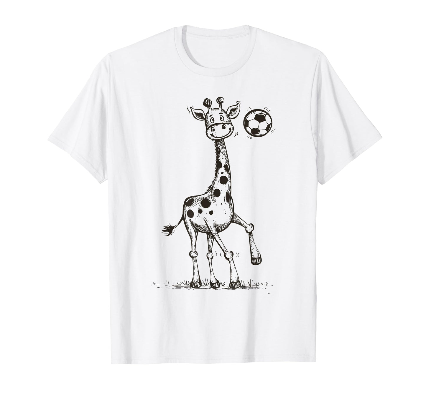 Funny Sports Giraffe Playing Soccer T-Shirt - Minimalist Print for Adults - T-Shirt, Sweatshirt, Hoodie