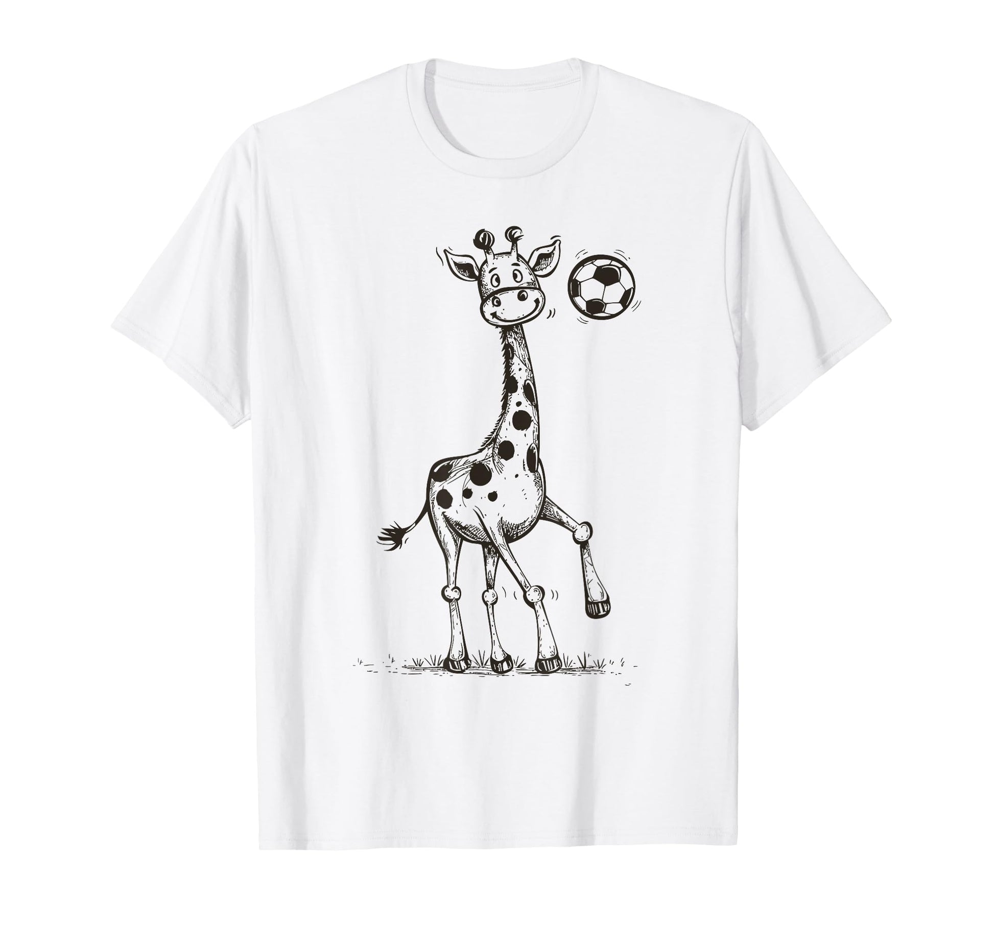 Funny Sports Giraffe Playing Soccer T-Shirt - Minimalist Print for Adults - T-Shirt, Sweatshirt, Hoodie