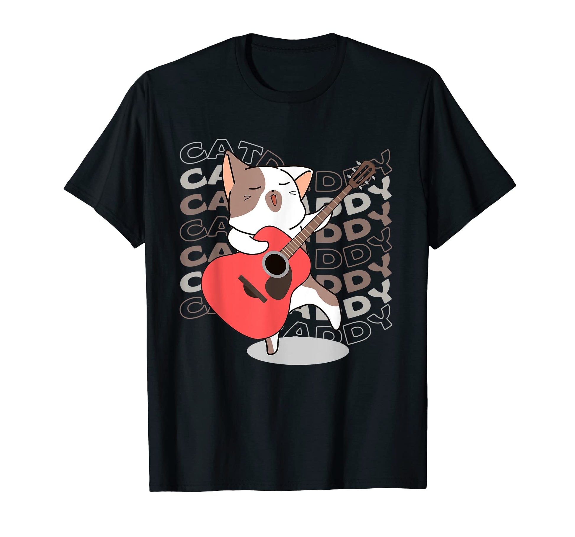 Cat Playing Guitar Musician Dad Cat Lover T-Shirt - Trendy Graphic Unisex - T-Shirt, Sweatshirt, Hoodie