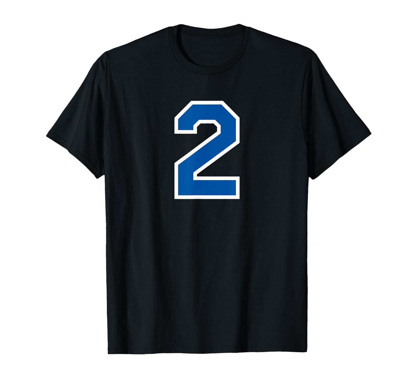 White Blue Sports Team Number 2 T-Shirt - Aesthetic Graphic for Adults - T-Shirt, Sweatshirt, Hoodie