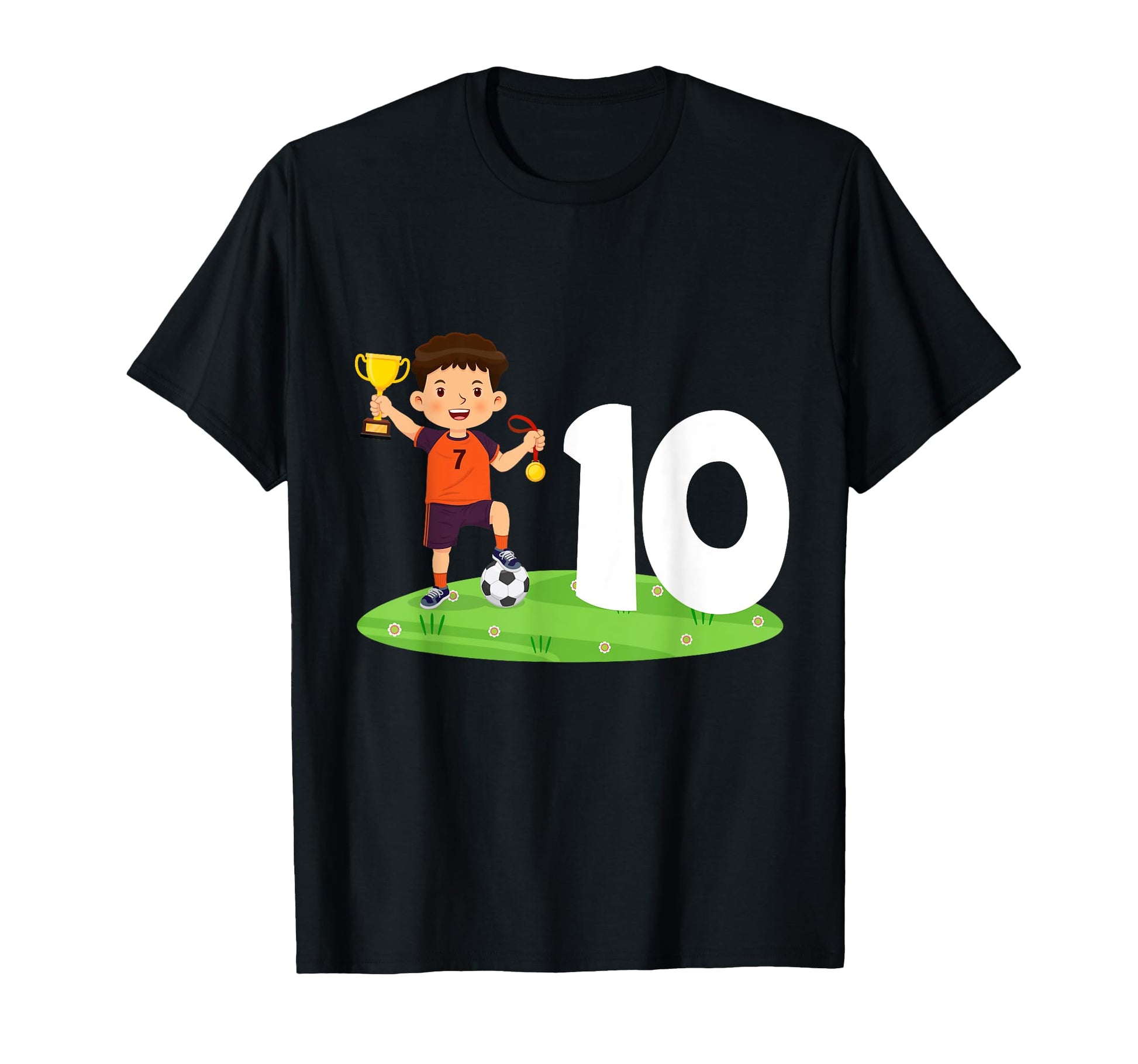 10Th Birthday Soccer 10 Years Old Soccer T-Shirt - Custom Art Print Unisex - T-Shirt, Sweatshirt, Hoodie