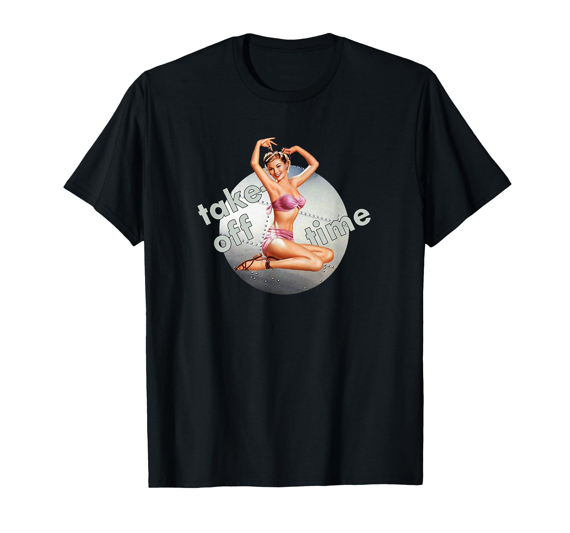 Ww2 Pin Up Bomber Take Off Time Nose T-Shirt - Streetwear Style for Adults - T-Shirt, Sweatshirt, Hoodie