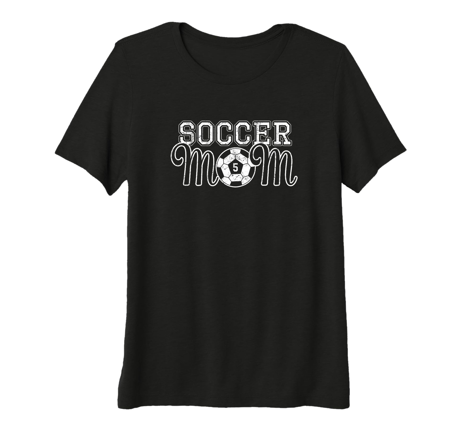 Womens Number 5 Soccer Mom Mothers T-Shirt - Fun Novelty Design for Adults - T-Shirt, Sweatshirt, Hoodie