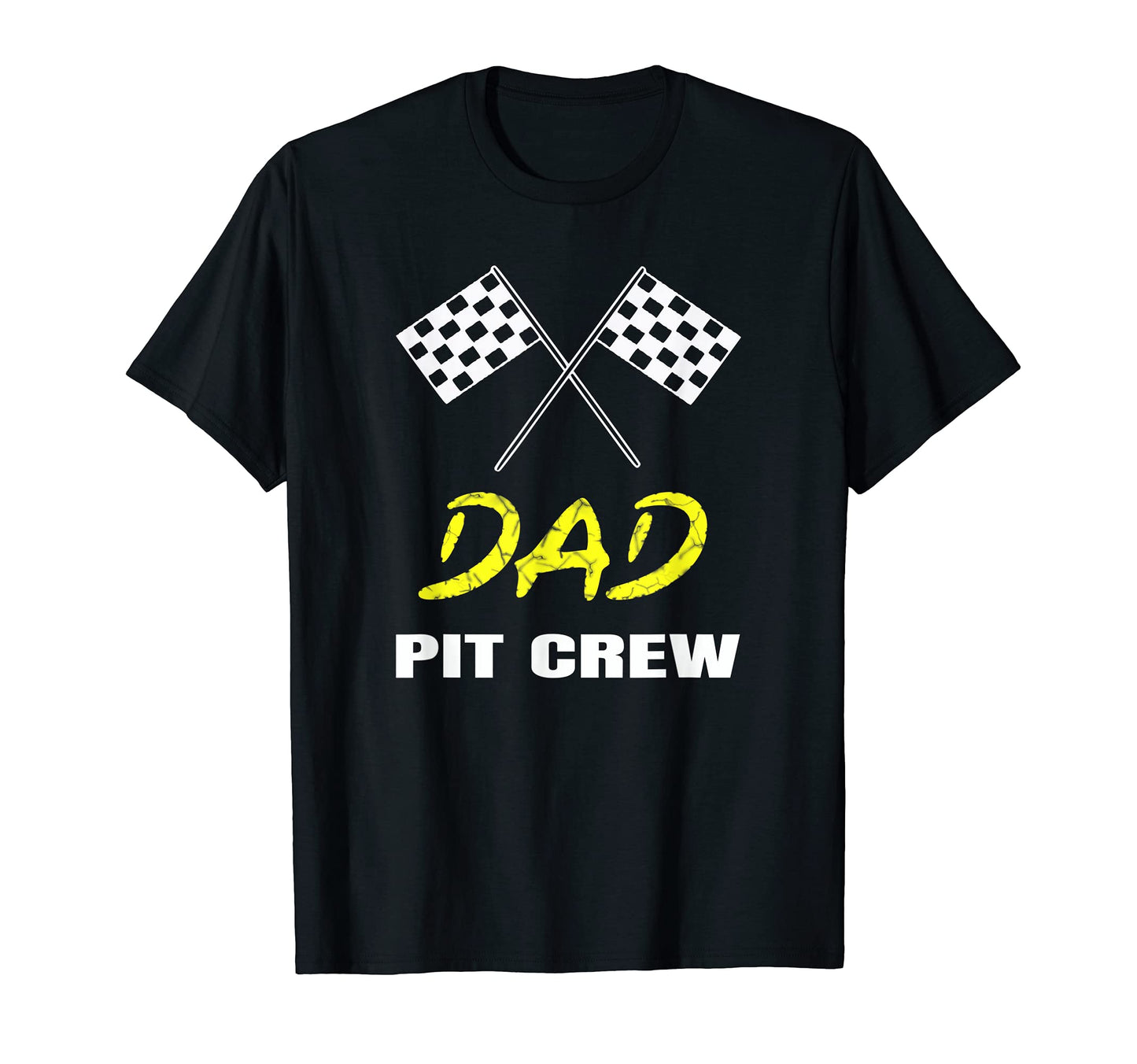 Dad Pit Crew Checkered Race Flag Car T-Shirt - Unique Graphic Unisex - T-Shirt, Sweatshirt, Hoodie