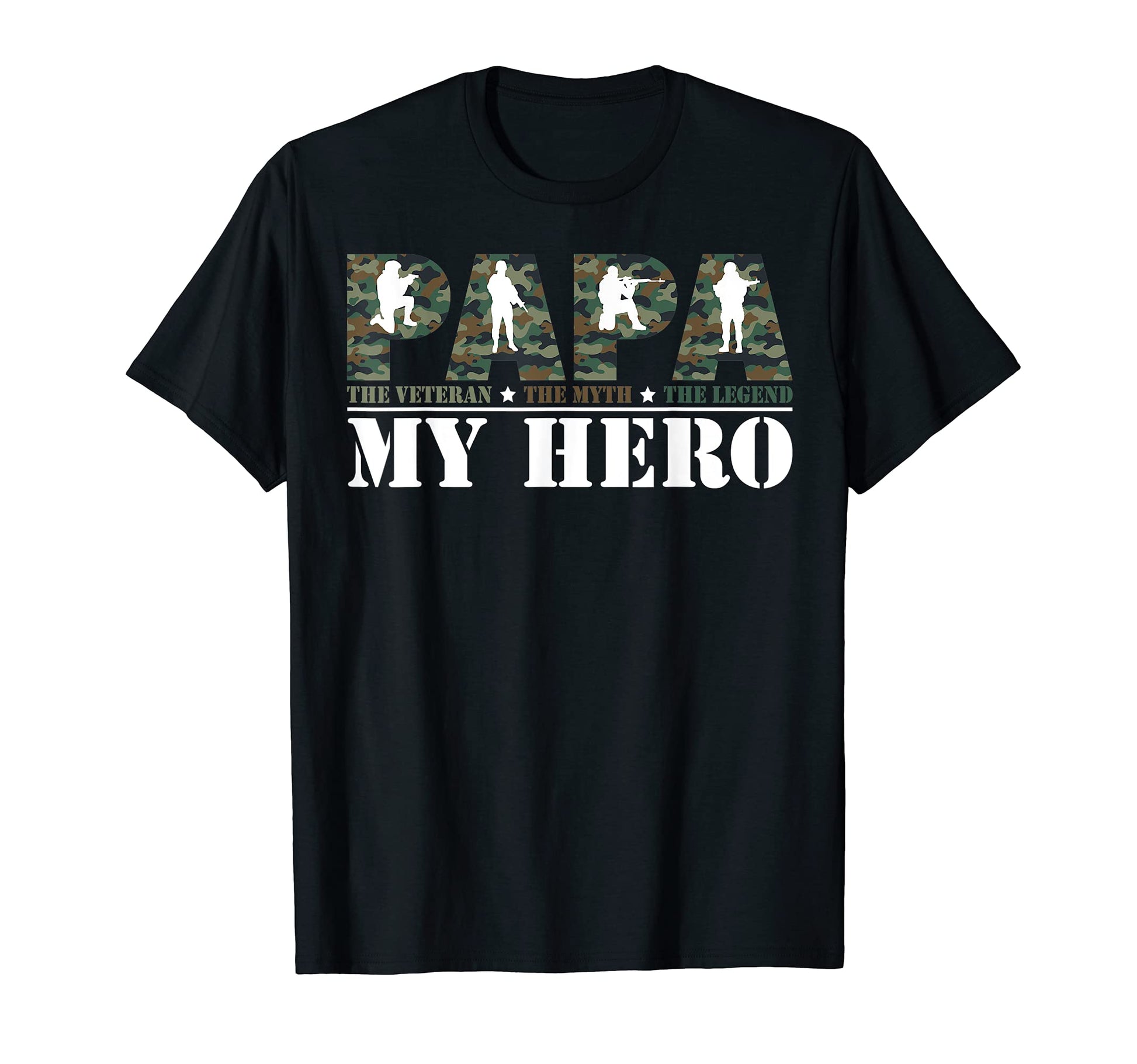 Veterans Shirts Papa Camouflage T-Shirt - Fun Novelty Design Unisex - T-Shirt, Sweatshirt, Hoodie