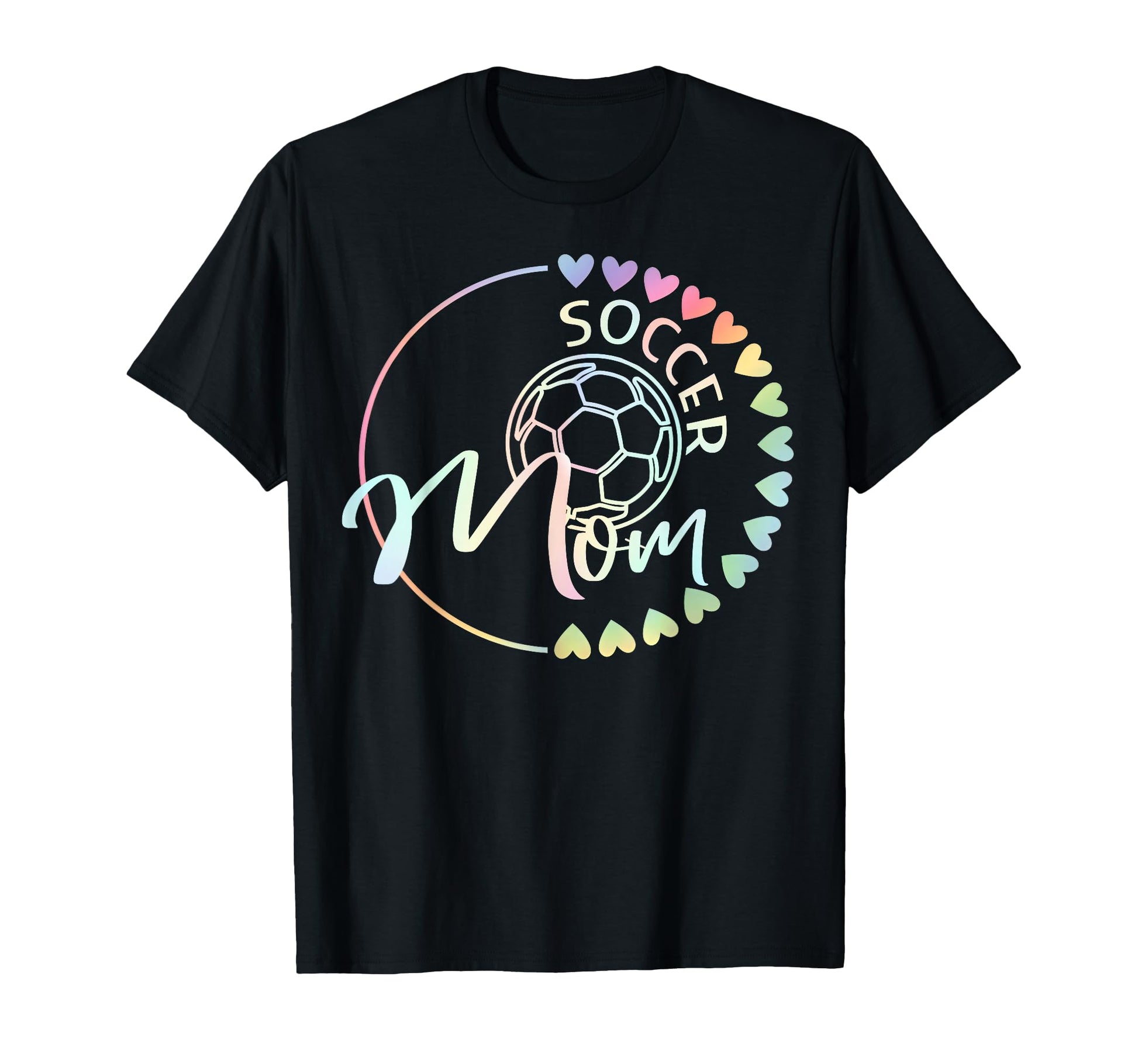 Soccer Mom Tie Dye Heart Soccer Ball Mommy T-Shirt - Graphic Print Unisex - T-Shirt, Sweatshirt, Hoodie