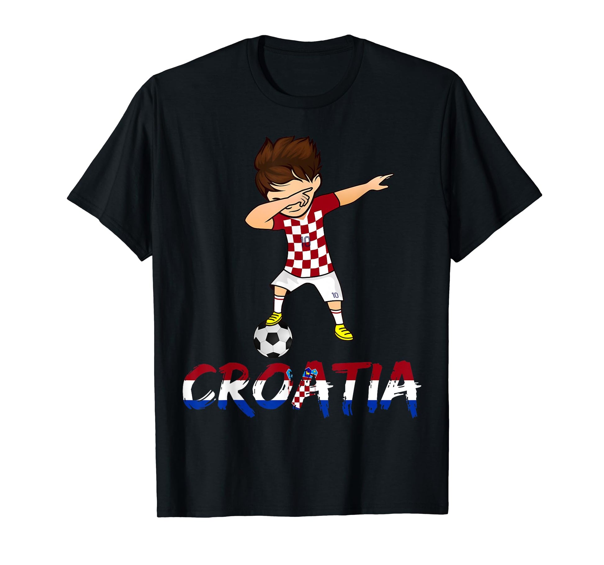 Croatia Flag Football 2018 Dabbing T-Shirt - Minimalist Print for Adults - T-Shirt, Sweatshirt, Hoodie