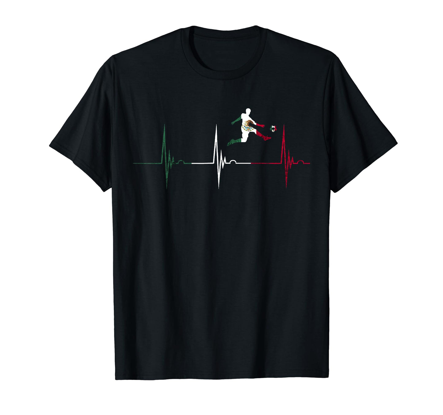 Mexican Flag Mexico Heartbeat Ekg Pulse T-Shirt - Unique Graphic Men Women - T-Shirt, Sweatshirt, Hoodie
