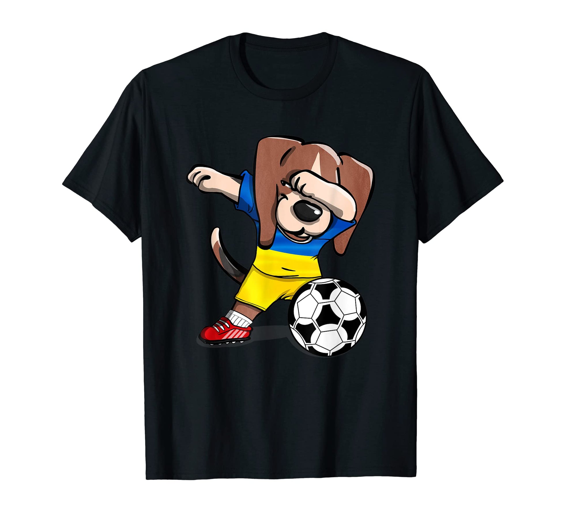 Dabbing Beagle Dog Ukraine Football T-Shirt - Fun Novelty Design Men Women - T-Shirt, Sweatshirt, Hoodie
