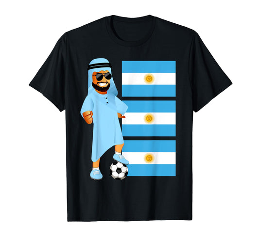 Argentina Sheik Argentina Flag Soccer T-Shirt - Trendy Graphic for Adults - T-Shirt, Sweatshirt, Hoodie